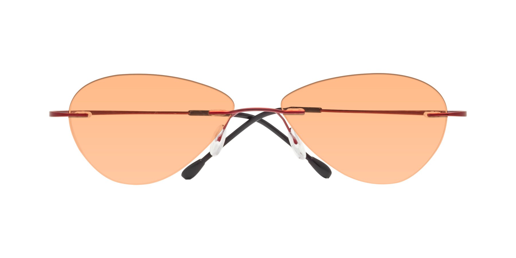 Folded Front of Thea in Wine with Light Orange Tinted Lenses