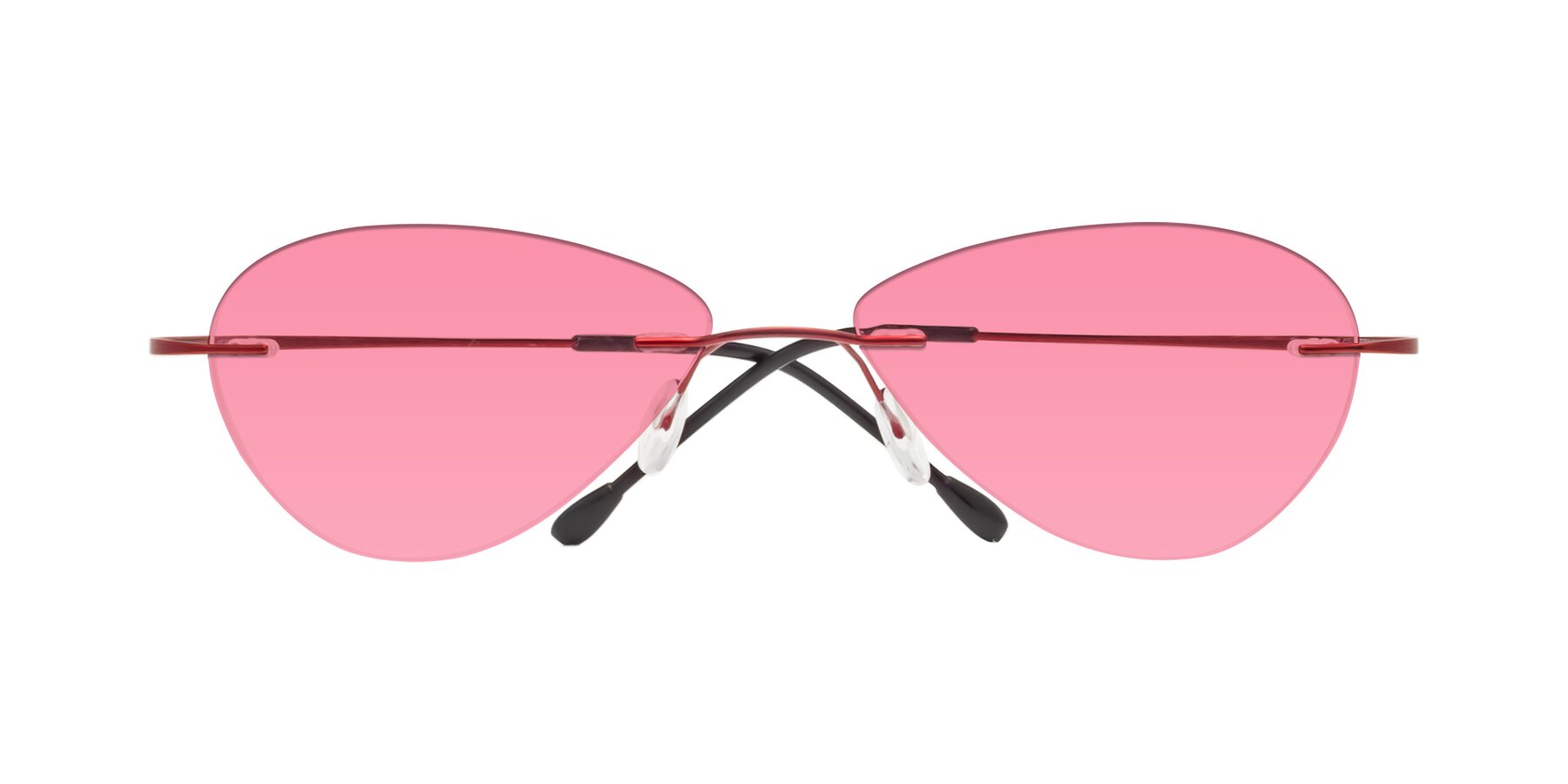Folded Front of Thea in Wine with Pink Tinted Lenses