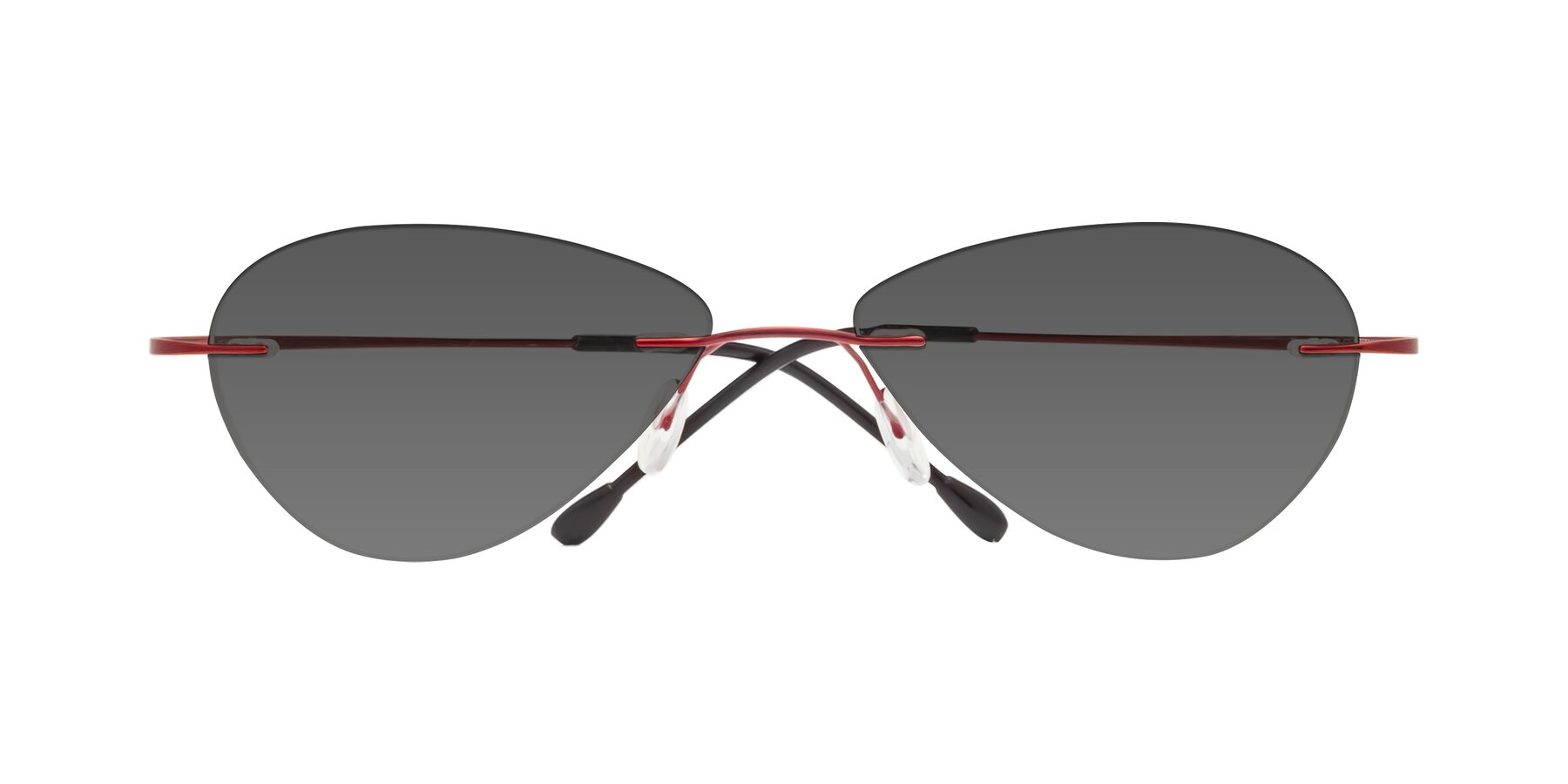 Folded Front of Thea in Wine with Medium Gray Tinted Lenses