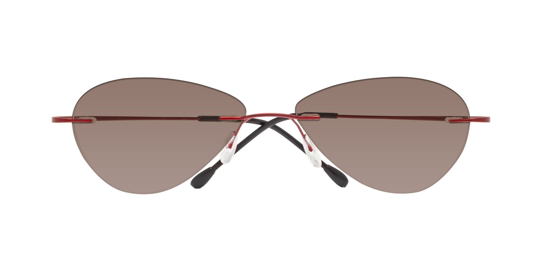 Folded Front of Thea in Wine with Medium Brown Tinted Lenses