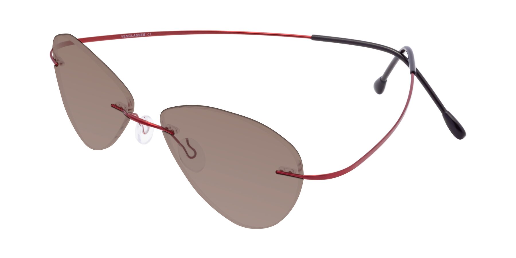 Angle of Thea in Wine with Medium Brown Tinted Lenses