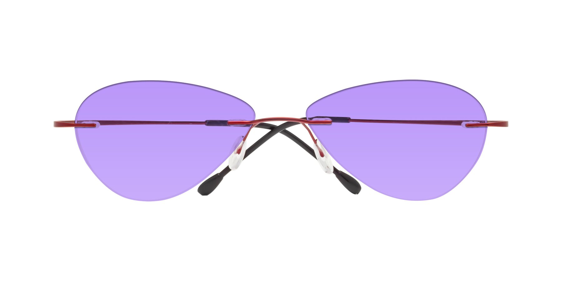 Folded Front of Thea in Wine with Medium Purple Tinted Lenses
