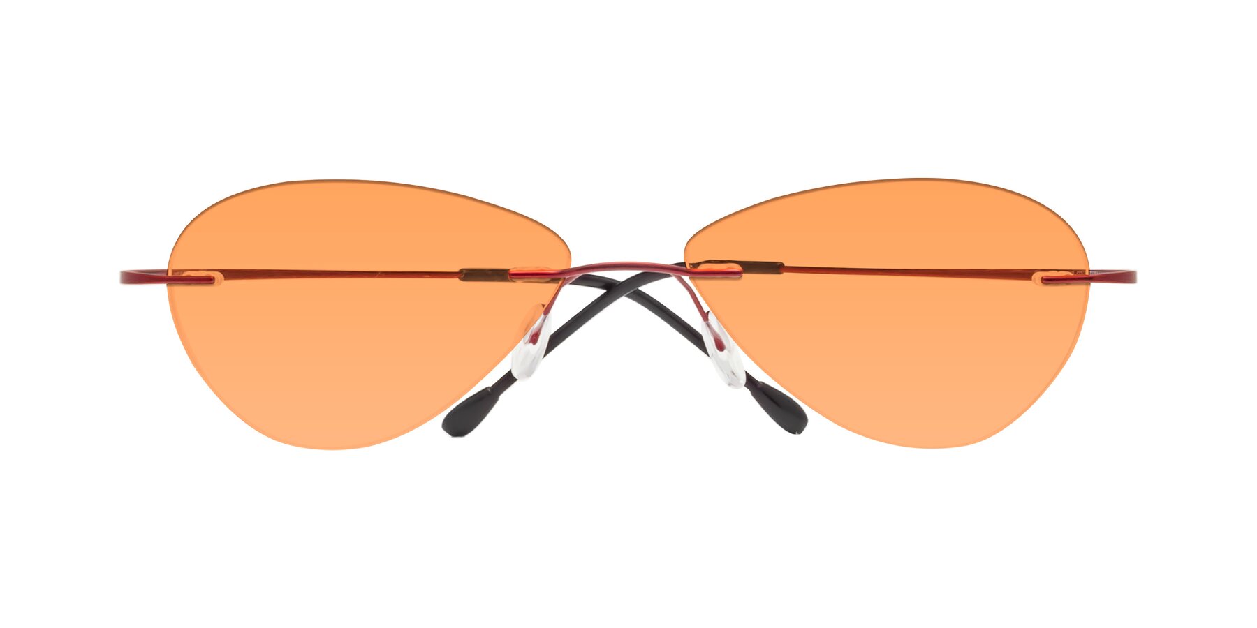 Folded Front of Thea in Wine with Medium Orange Tinted Lenses