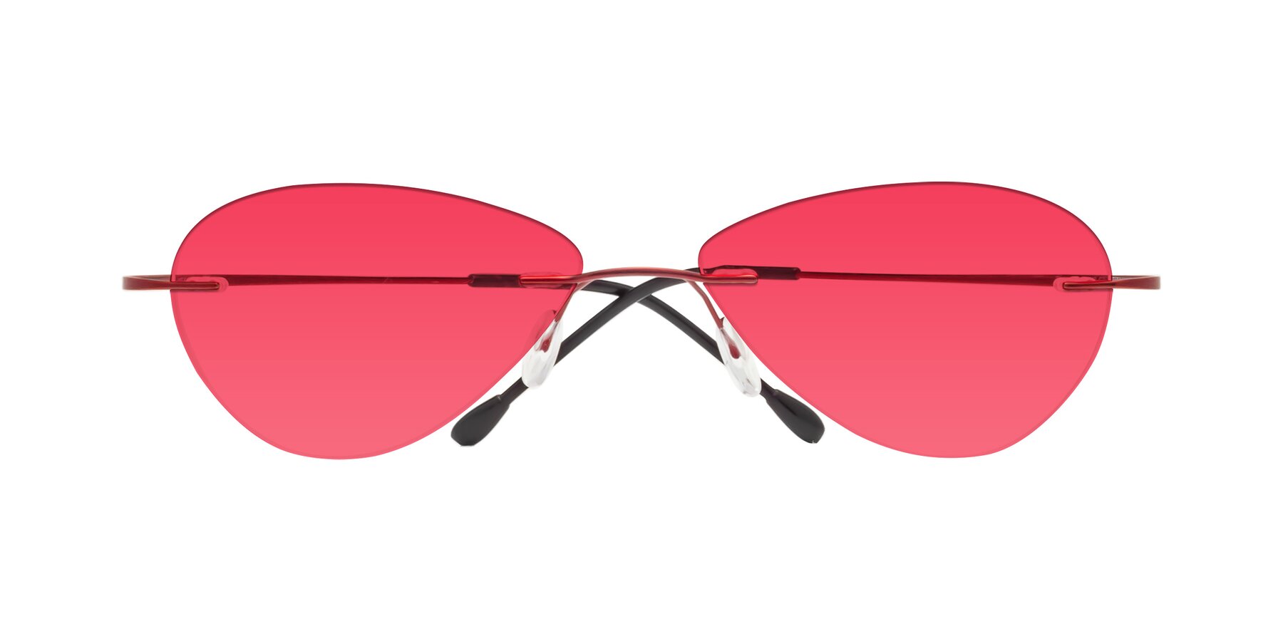 Folded Front of Thea in Wine with Red Tinted Lenses