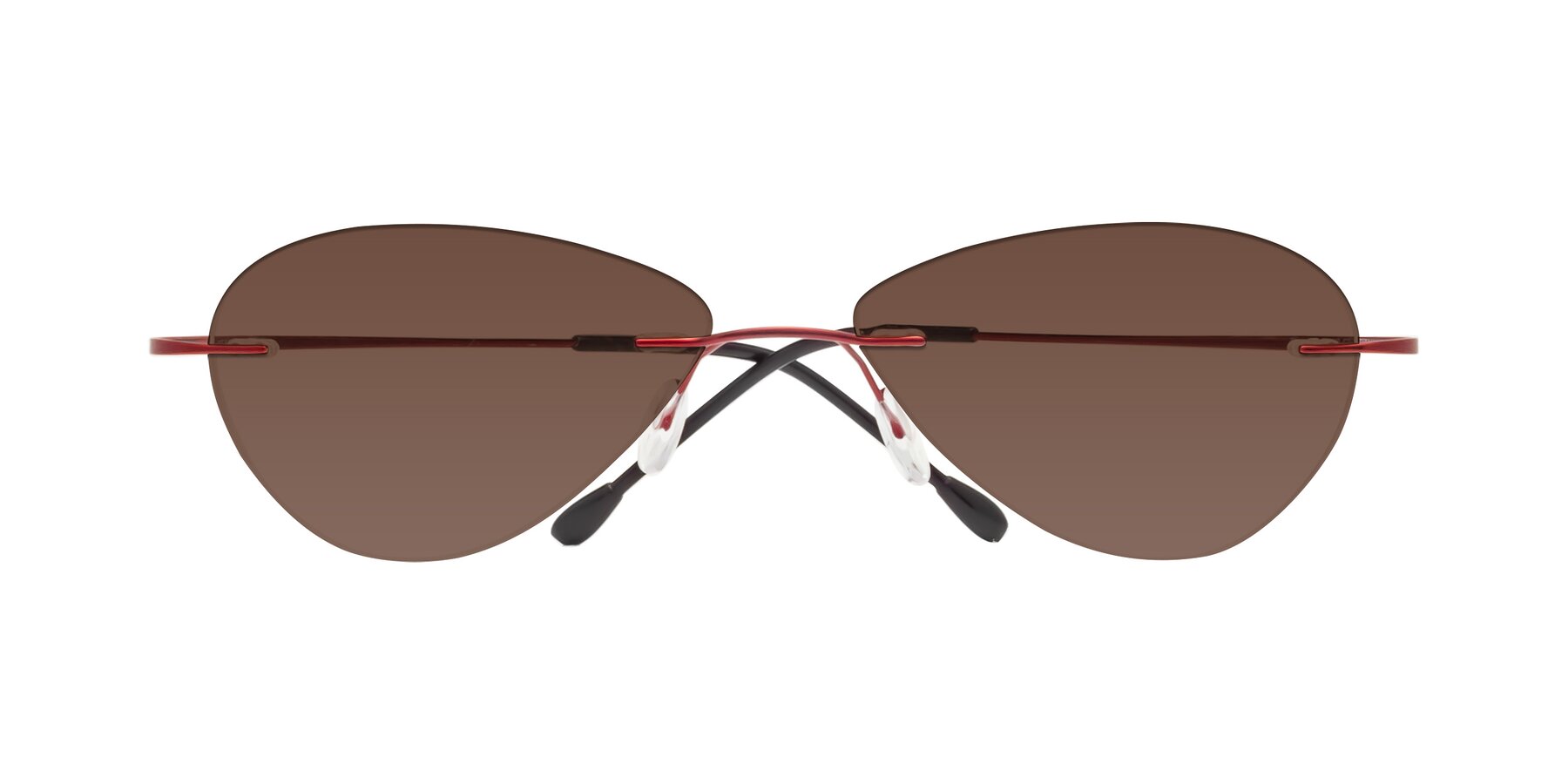 Folded Front of Thea in Wine with Brown Tinted Lenses