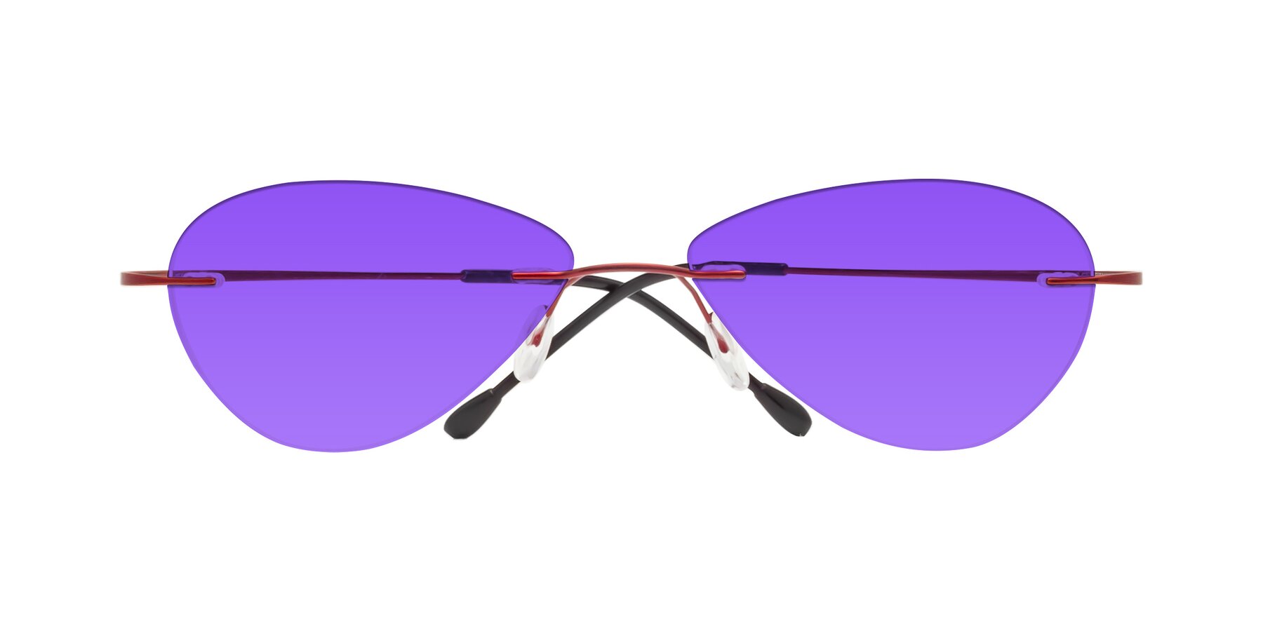 Folded Front of Thea in Wine with Purple Tinted Lenses