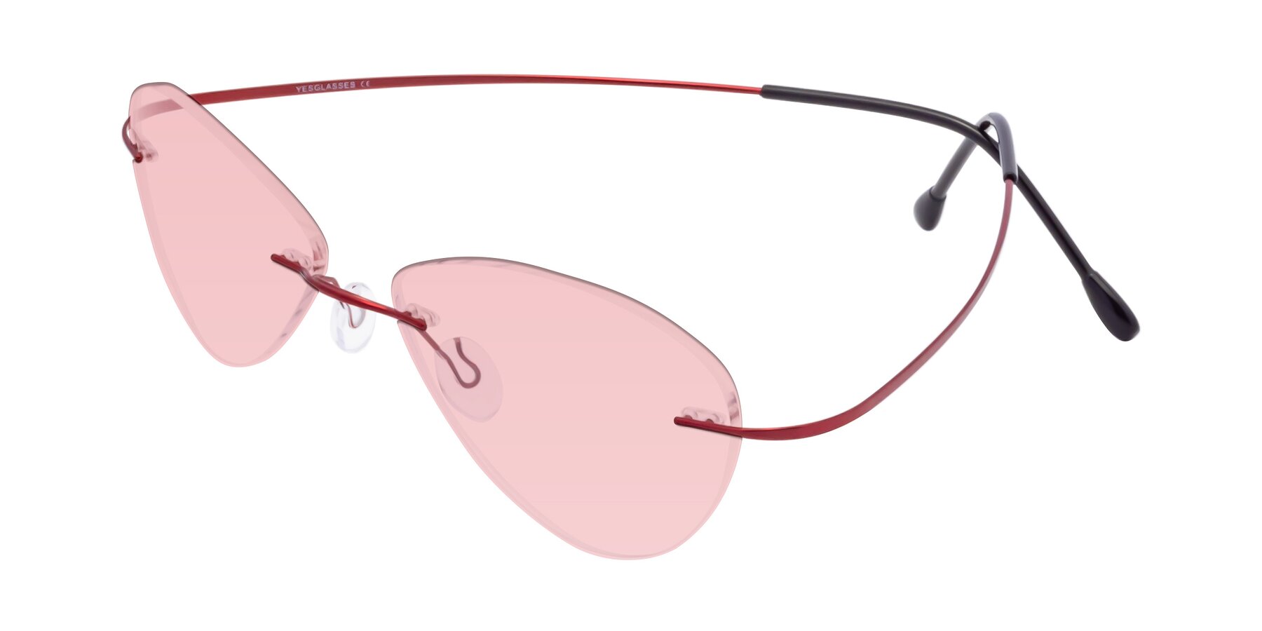 Angle of Thea in Wine with Light Garnet Tinted Lenses