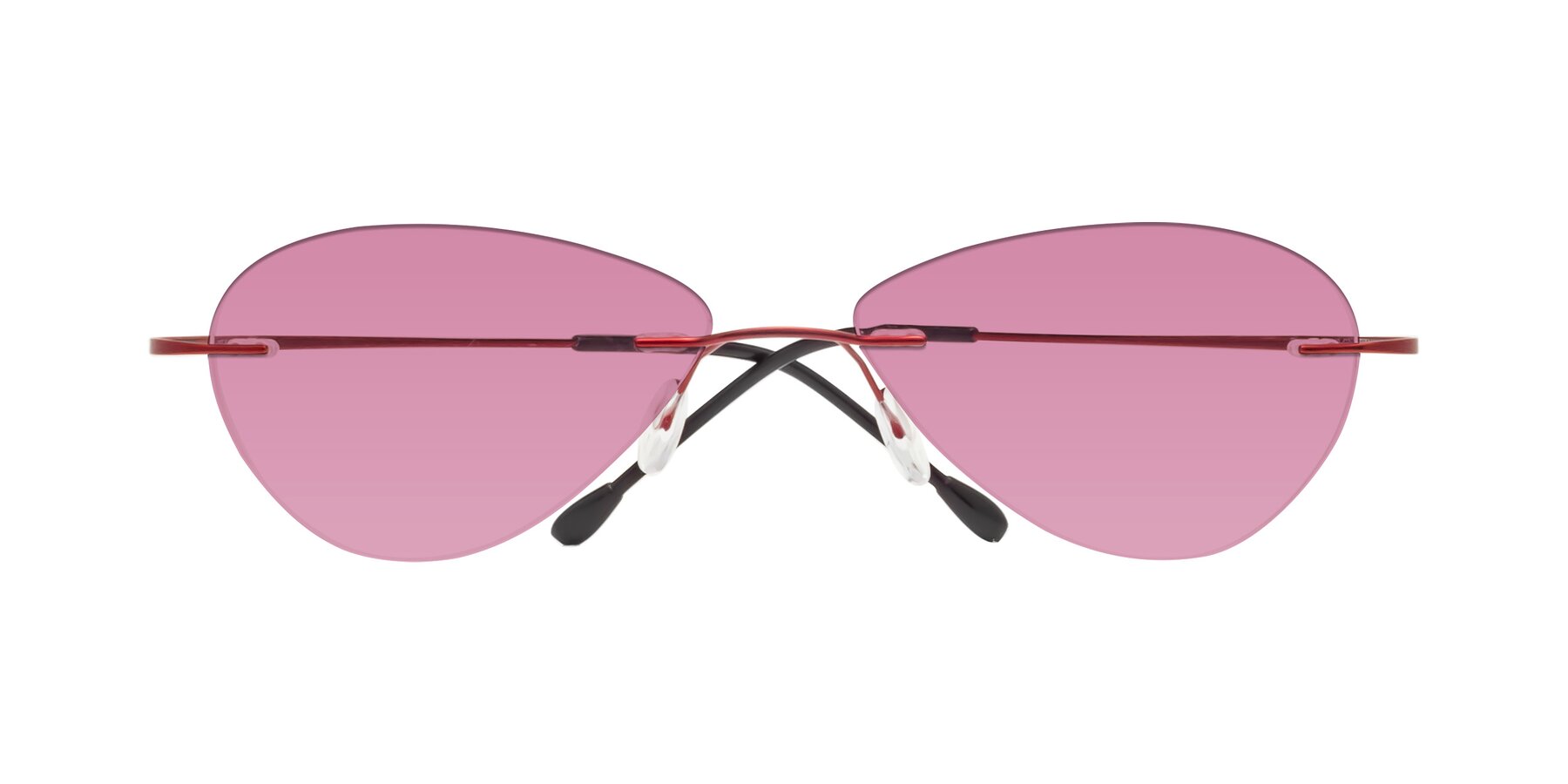 Folded Front of Thea in Wine with Medium Wine Tinted Lenses