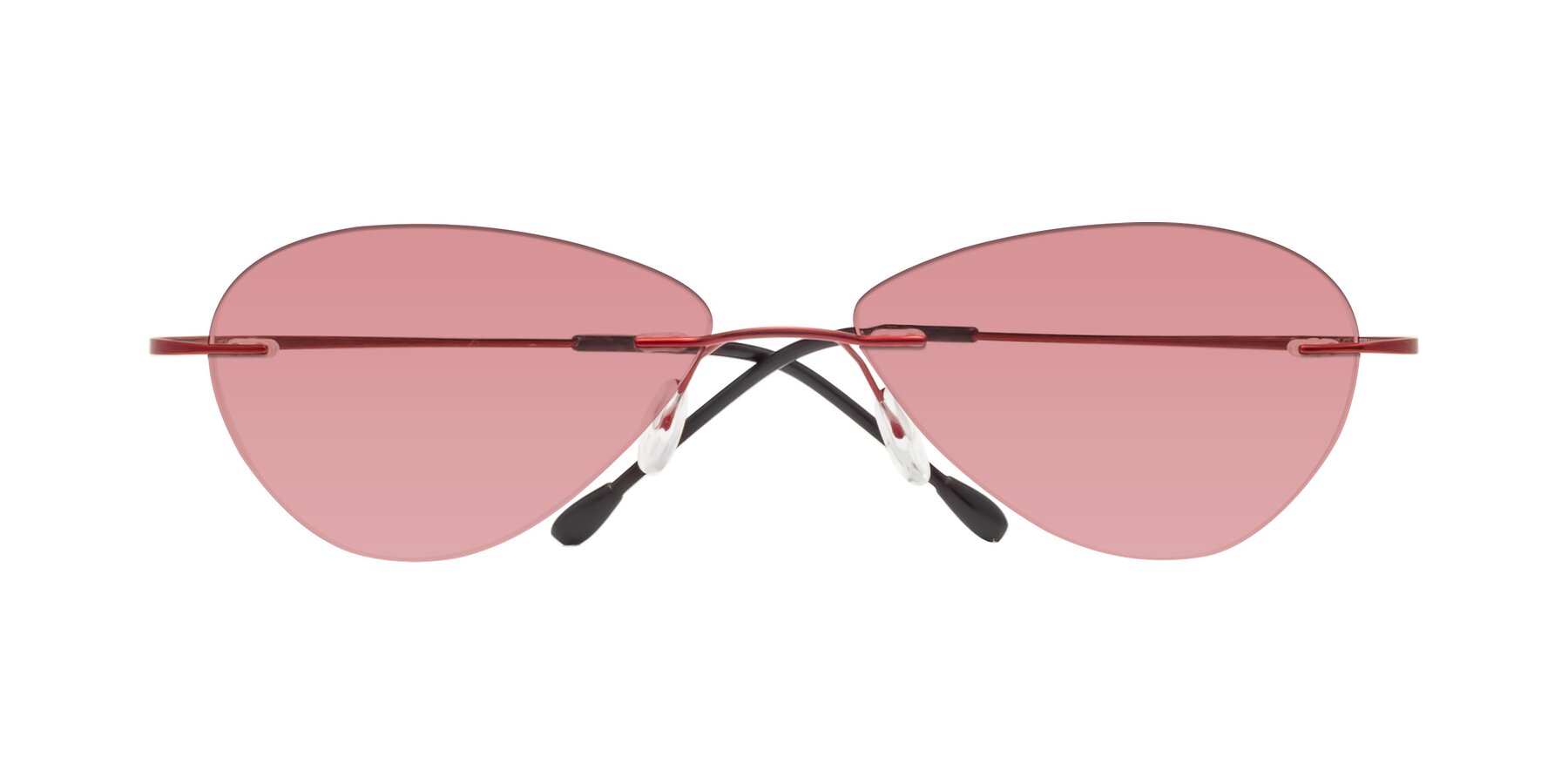 Folded Front of Thea in Wine with Medium Garnet Tinted Lenses