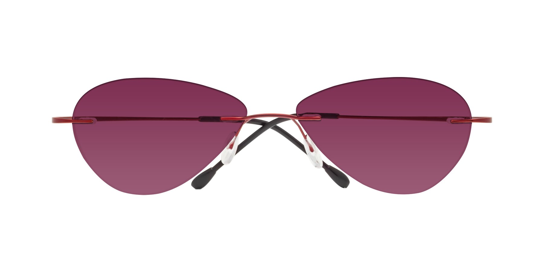 Folded Front of Thea in Wine with Wine Tinted Lenses