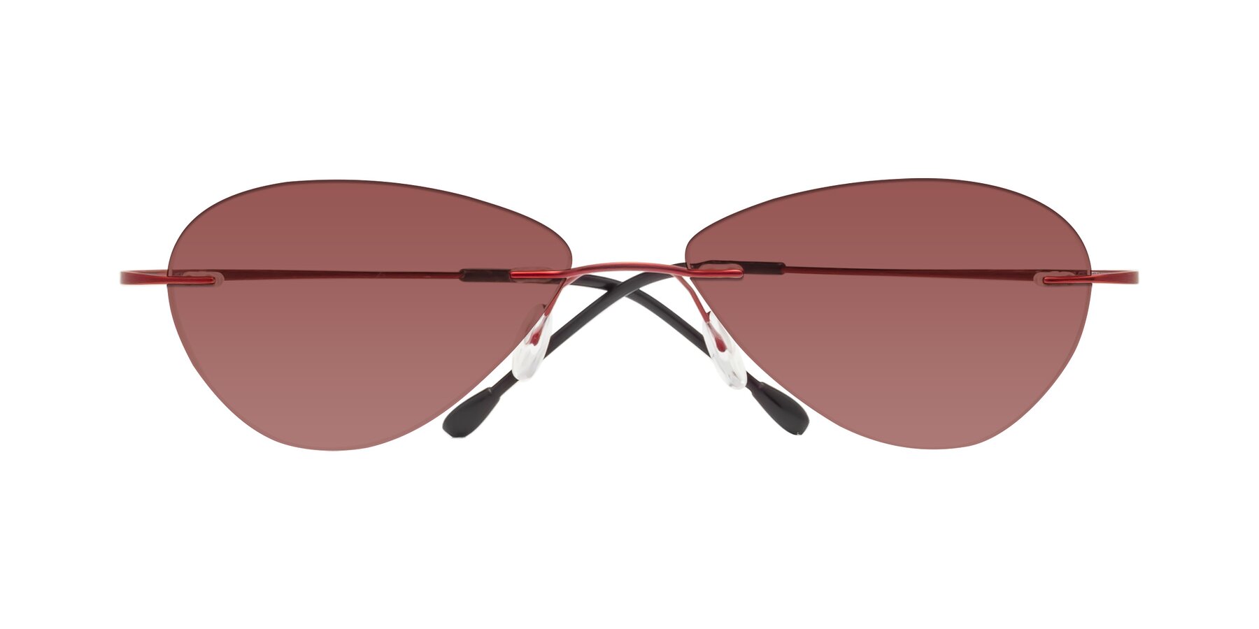 Folded Front of Thea in Wine with Garnet Tinted Lenses