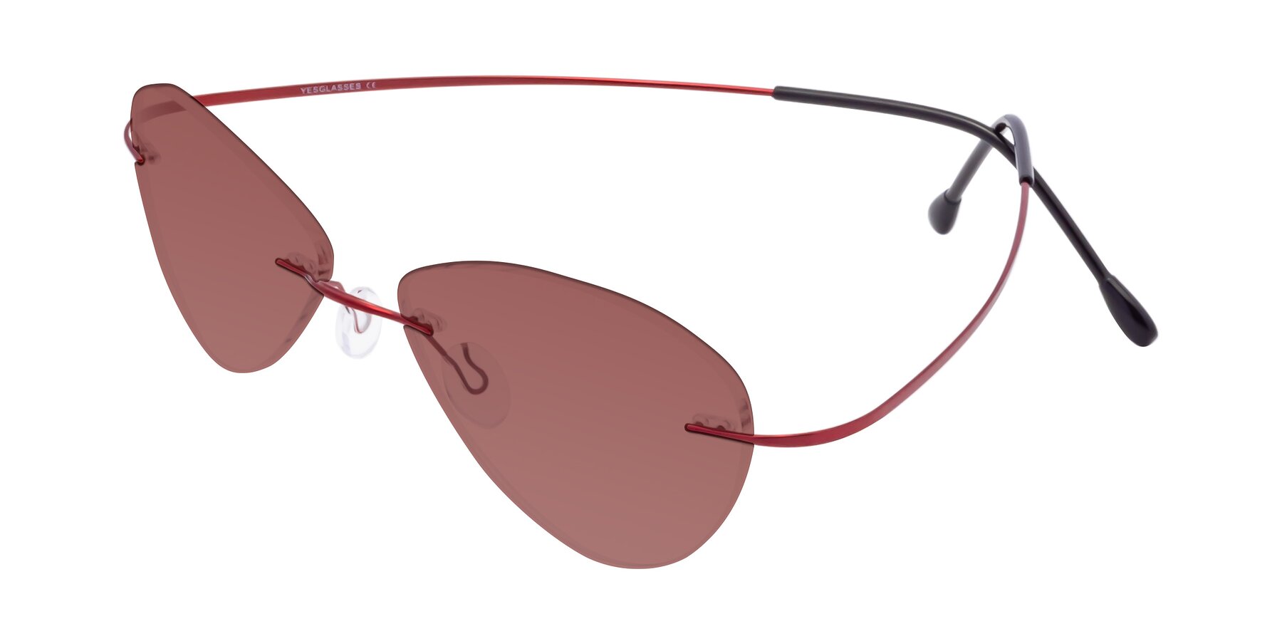 Angle of Thea in Wine with Garnet Tinted Lenses