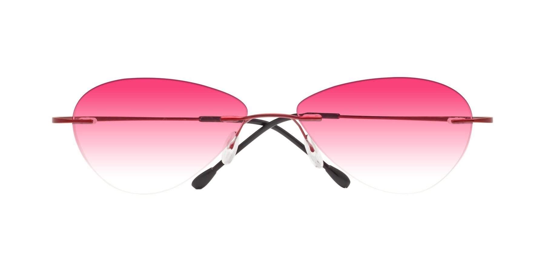 Folded Front of Thea in Wine with Pink Gradient Lenses