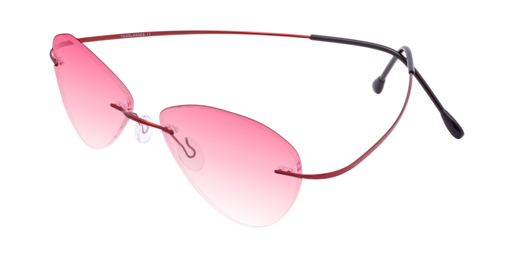 Angle of Thea in Wine with Pink Gradient Lenses