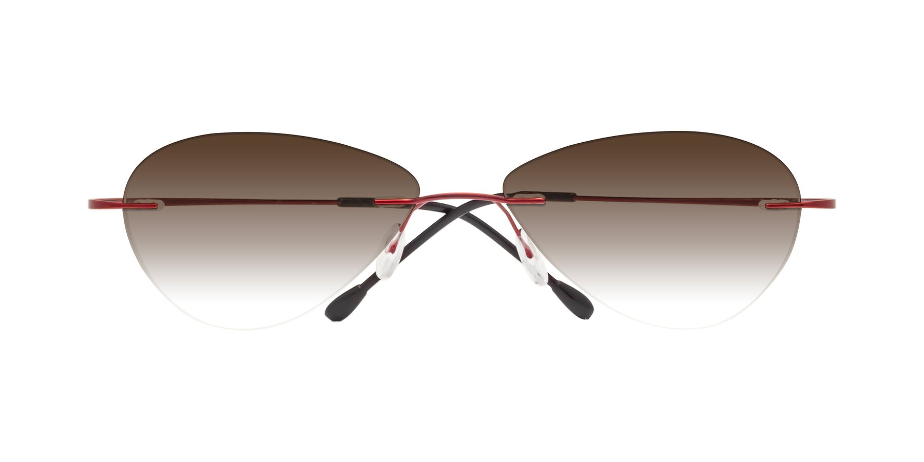 Folded Front of Thea in Wine with Brown Gradient Lenses