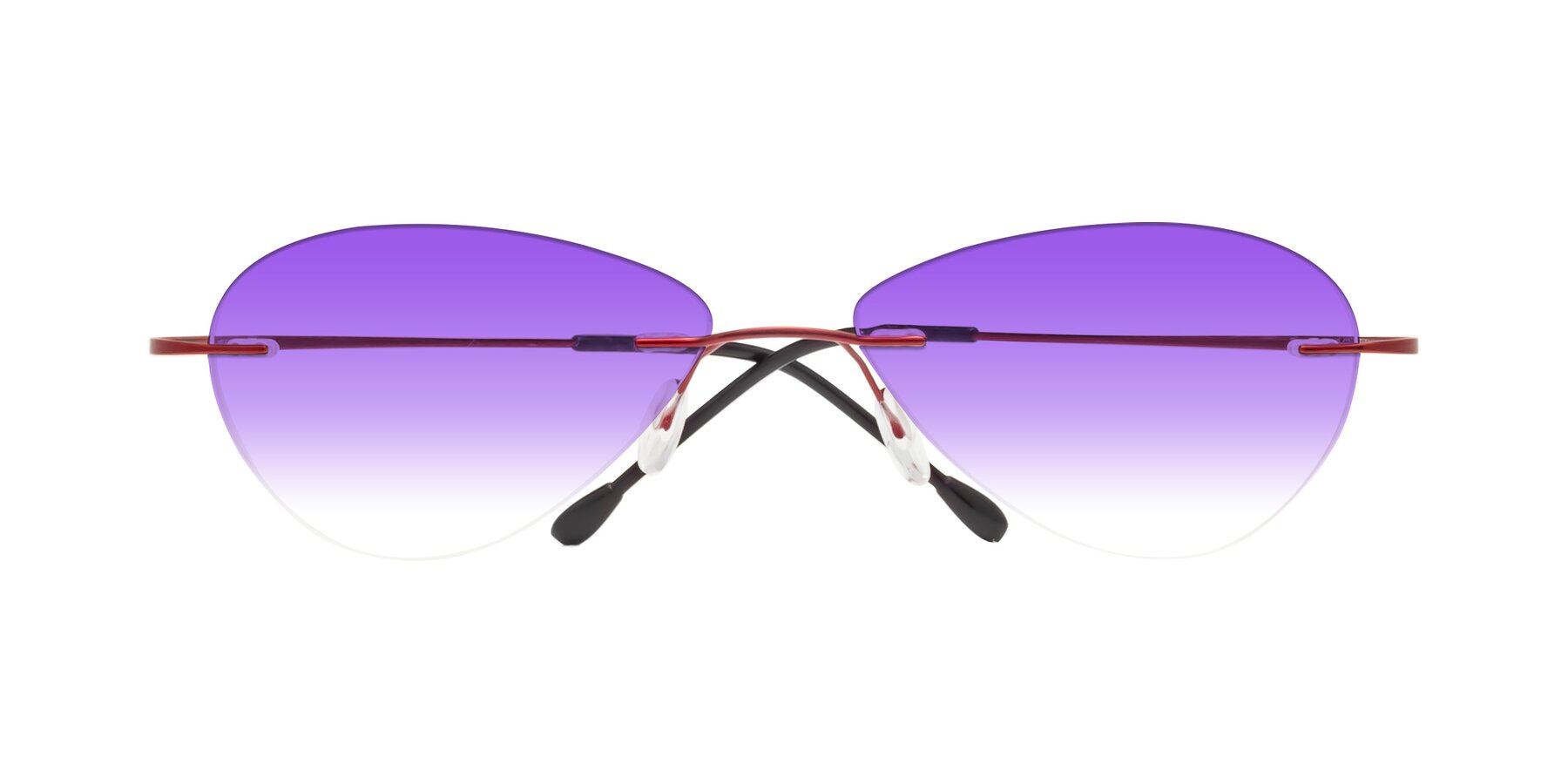 Folded Front of Thea in Wine with Purple Gradient Lenses