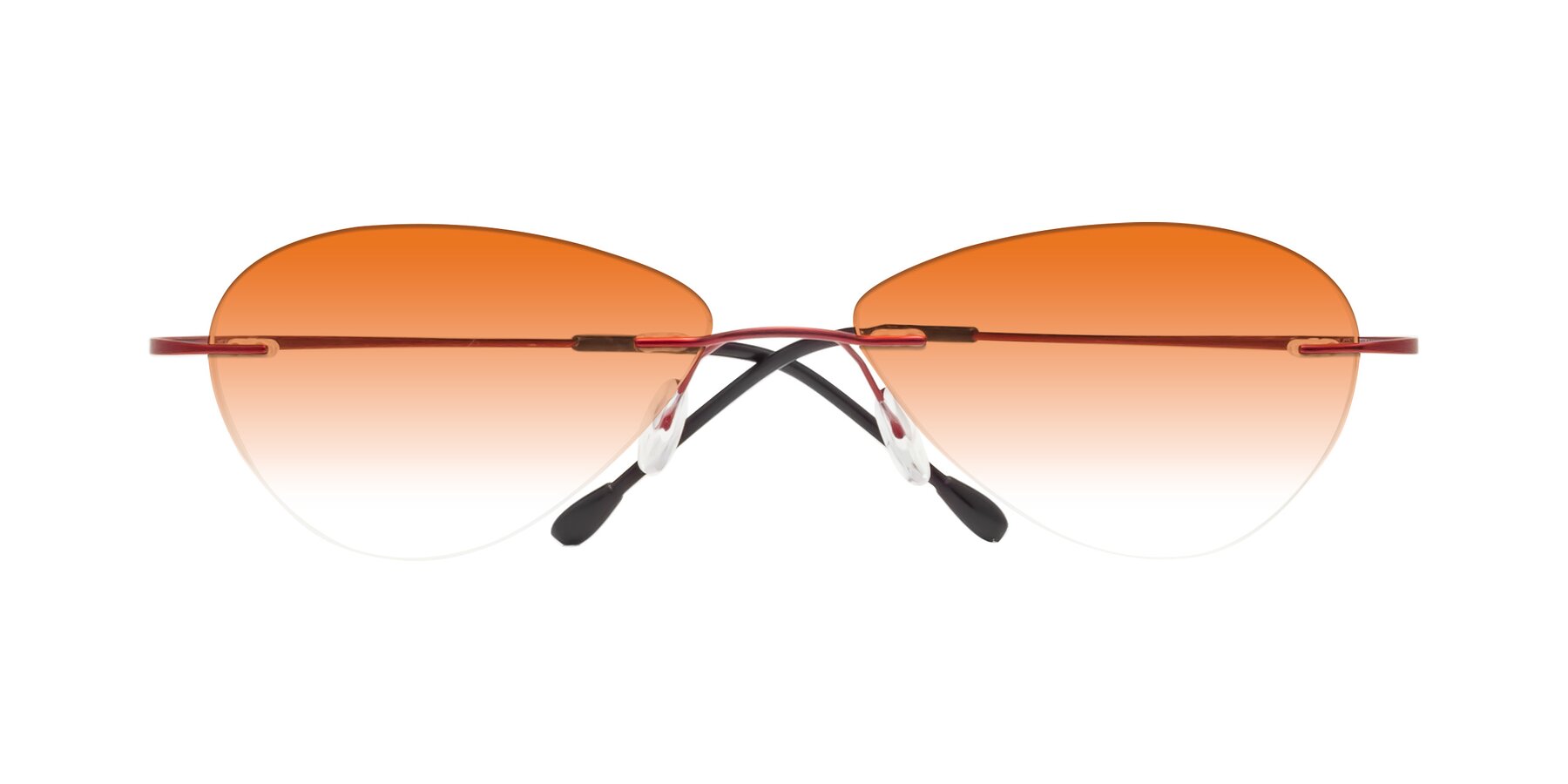 Folded Front of Thea in Wine with Orange Gradient Lenses