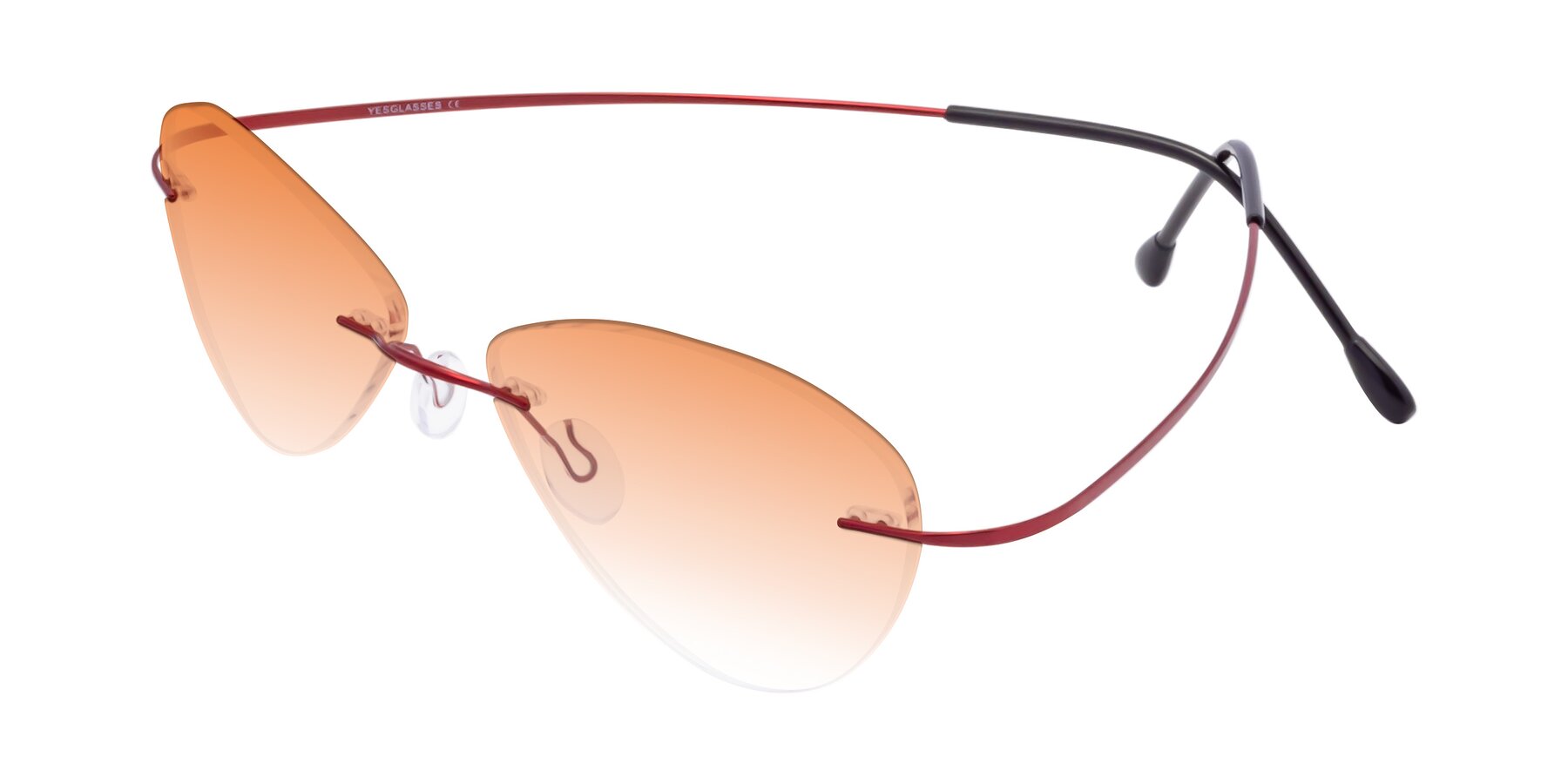 Angle of Thea in Wine with Orange Gradient Lenses