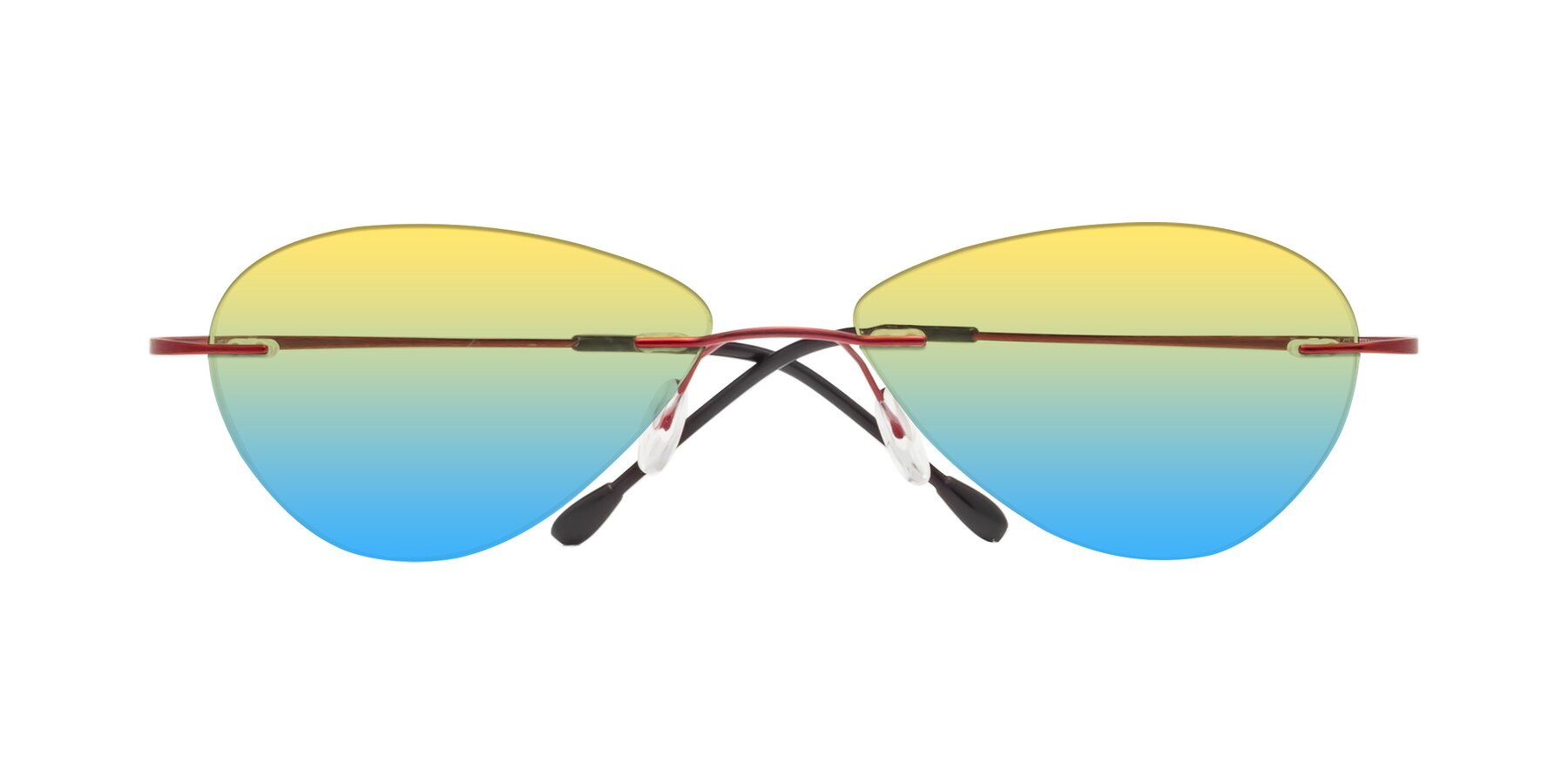 Folded Front of Thea in Wine with Yellow / Blue Gradient Lenses