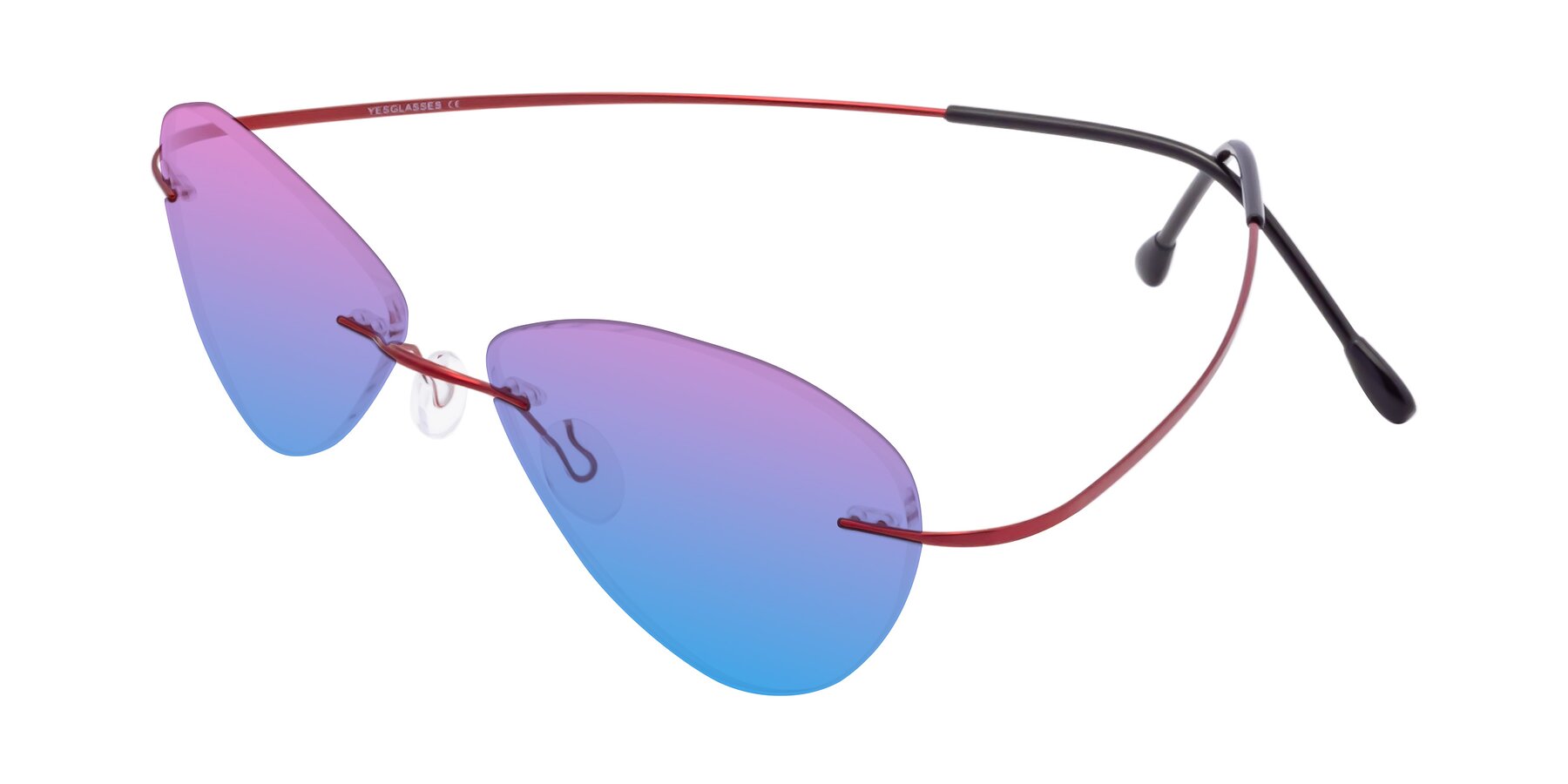 Angle of Thea in Wine with Pink / Blue Gradient Lenses