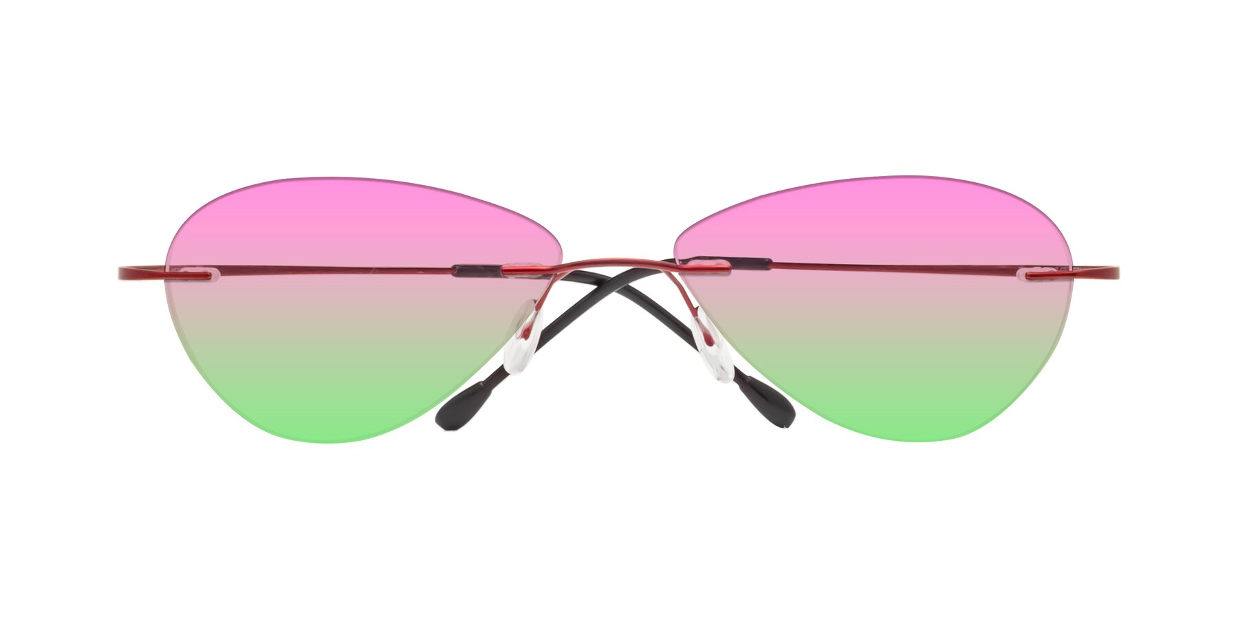 Folded Front of Thea in Wine with Pink / Green Gradient Lenses