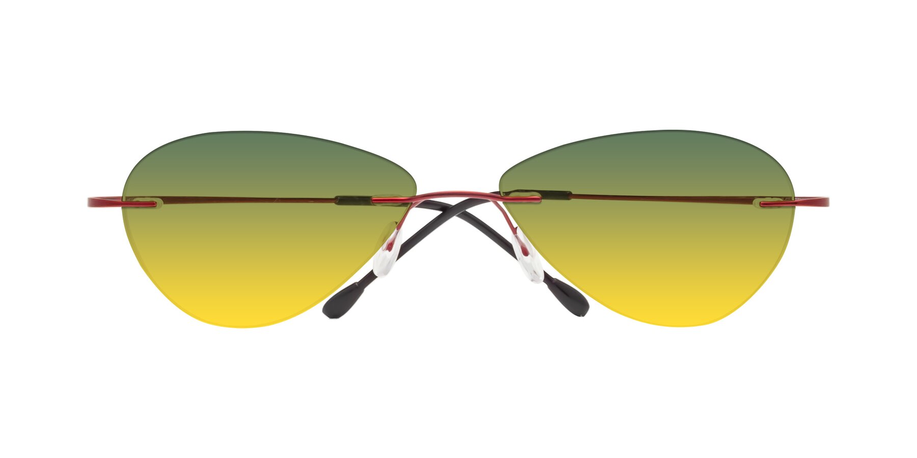 Folded Front of Thea in Wine with Green / Yellow Gradient Lenses