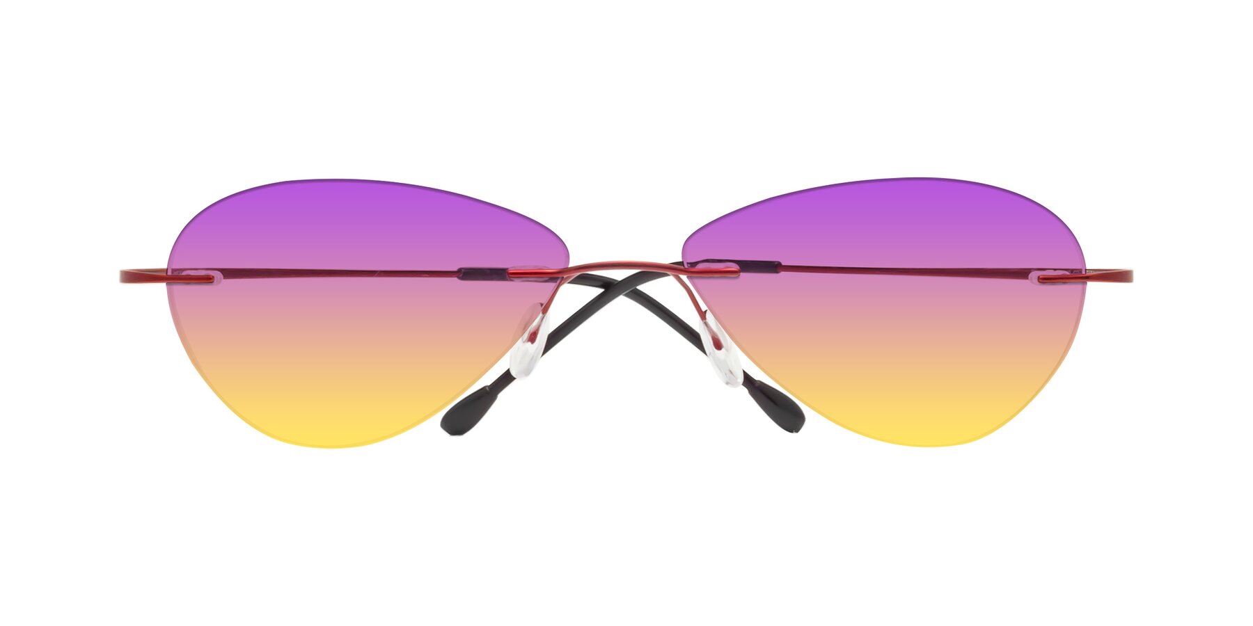 Folded Front of Thea in Wine with Purple / Yellow Gradient Lenses