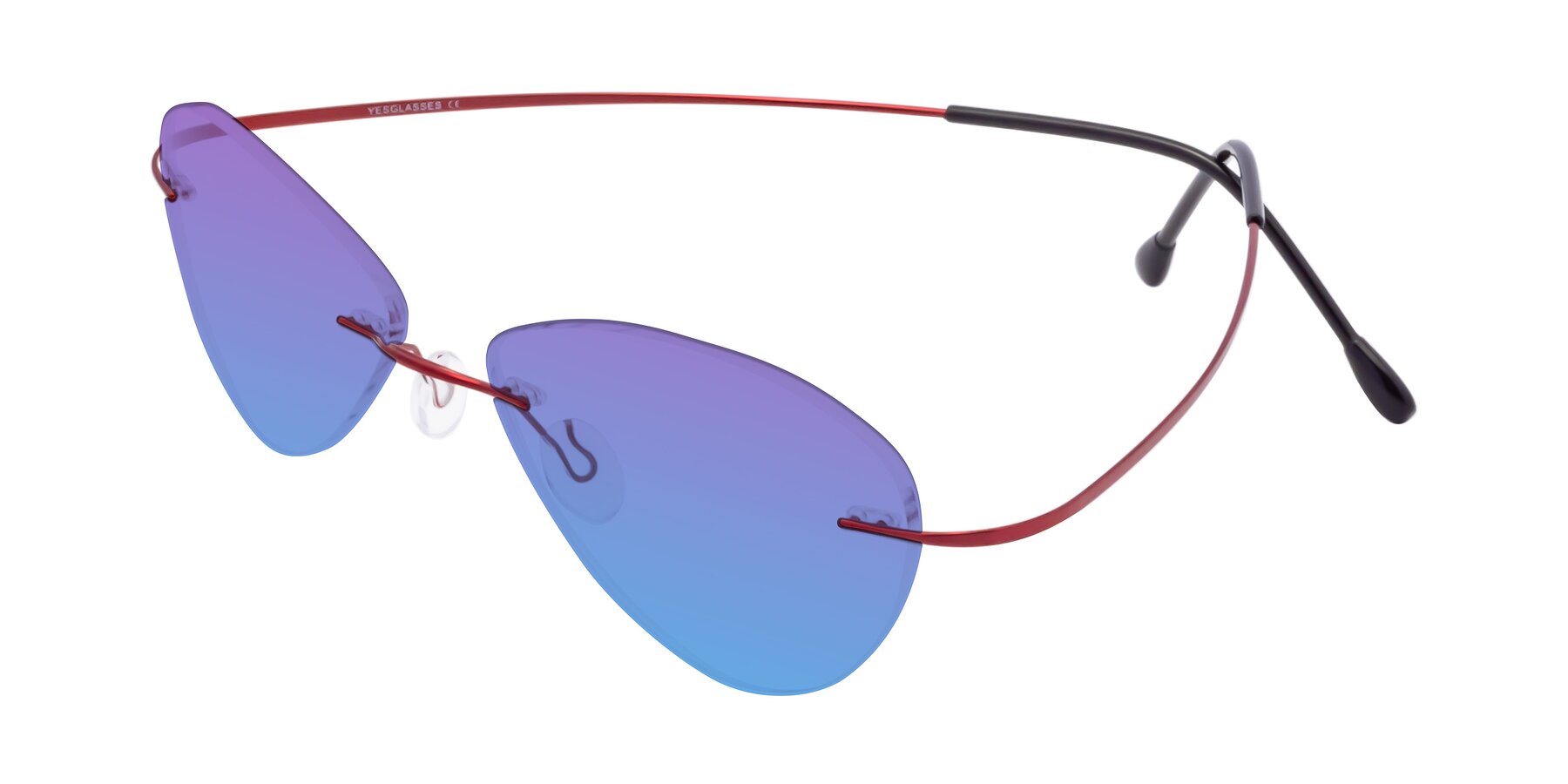 Angle of Thea in Wine with Purple / Blue Gradient Lenses