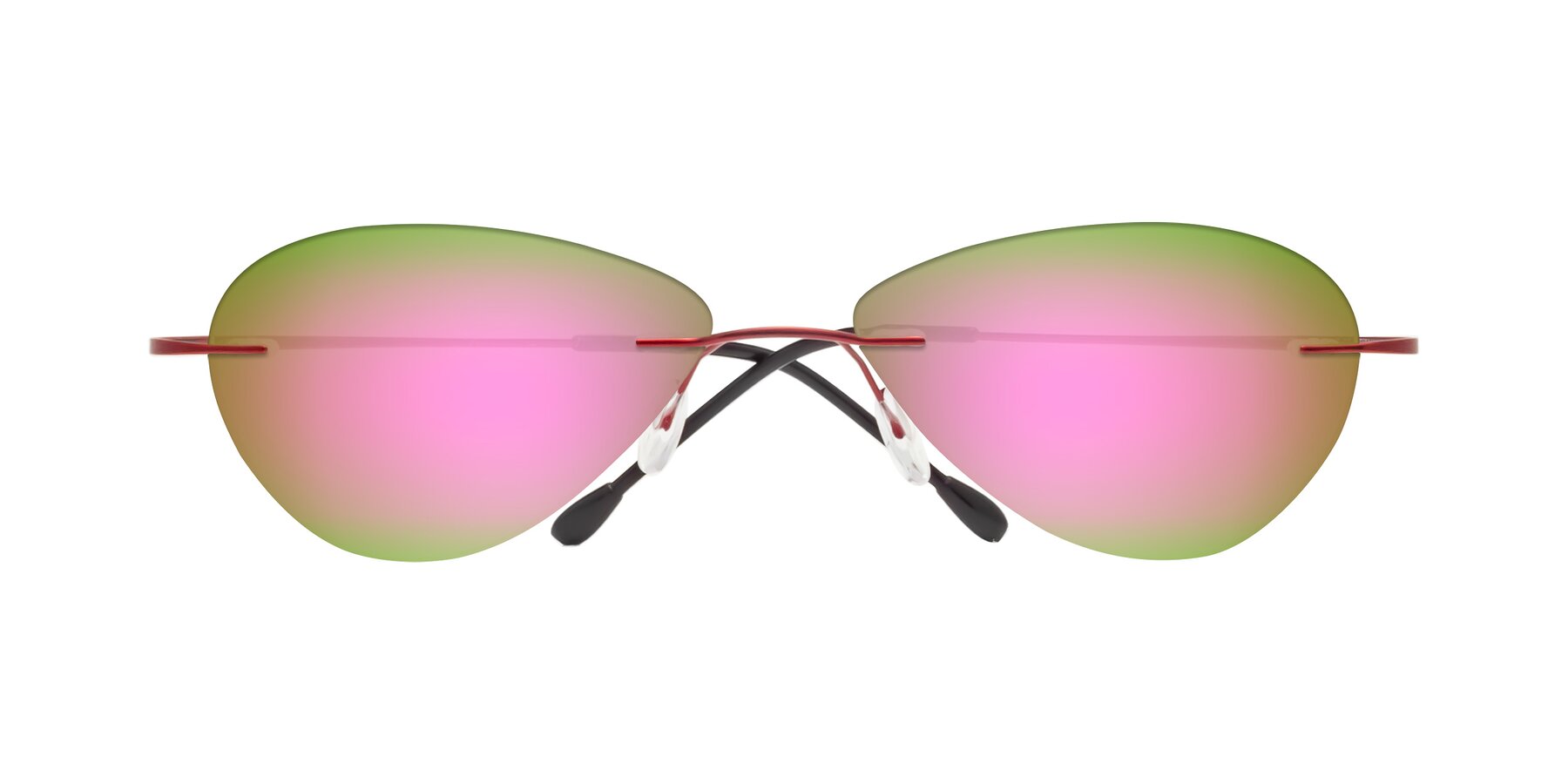 Folded Front of Thea in Wine with Pink Mirrored Lenses