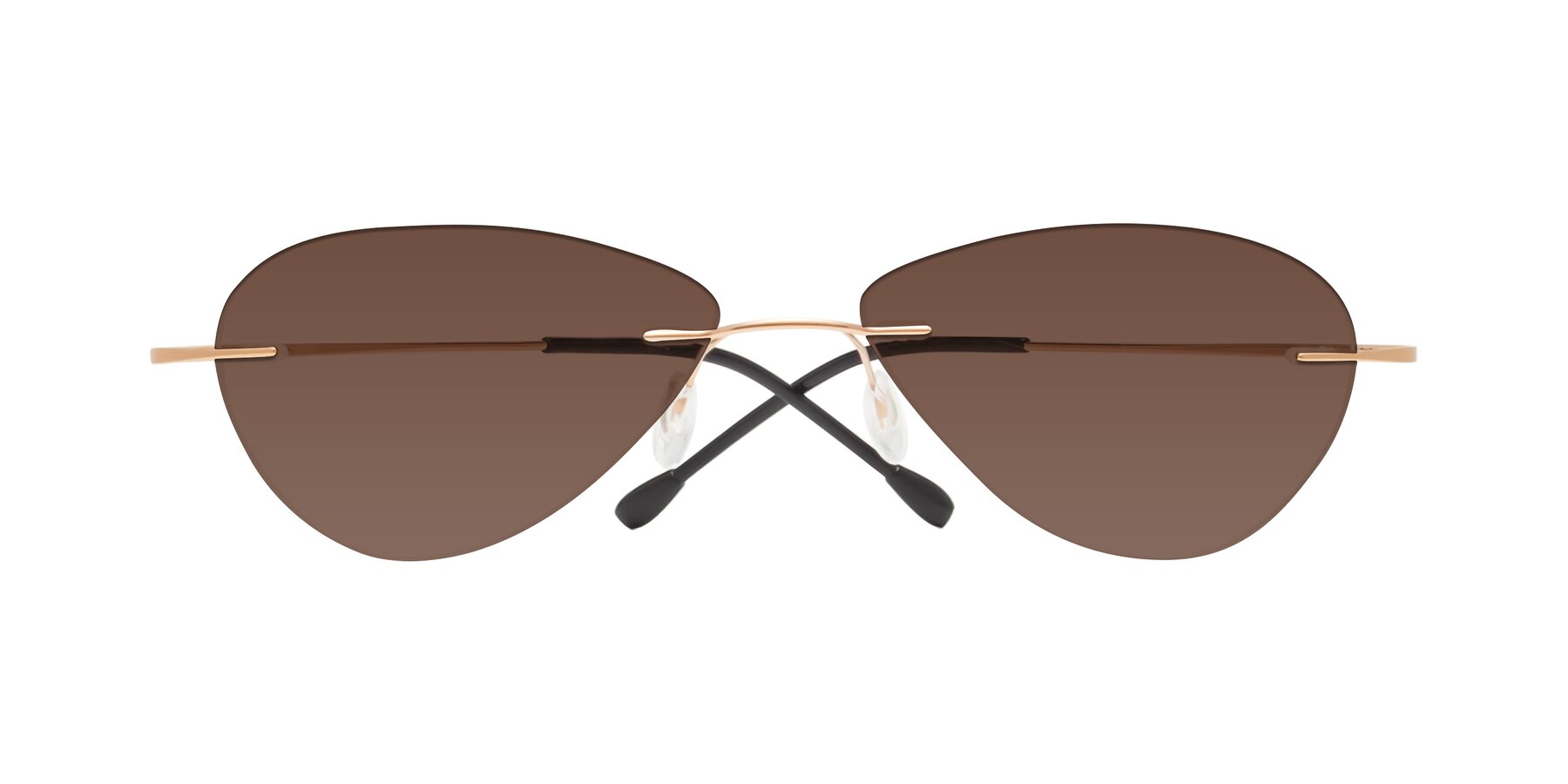 Folded Front of Thea in Rose Gold with Brown Tinted Lenses