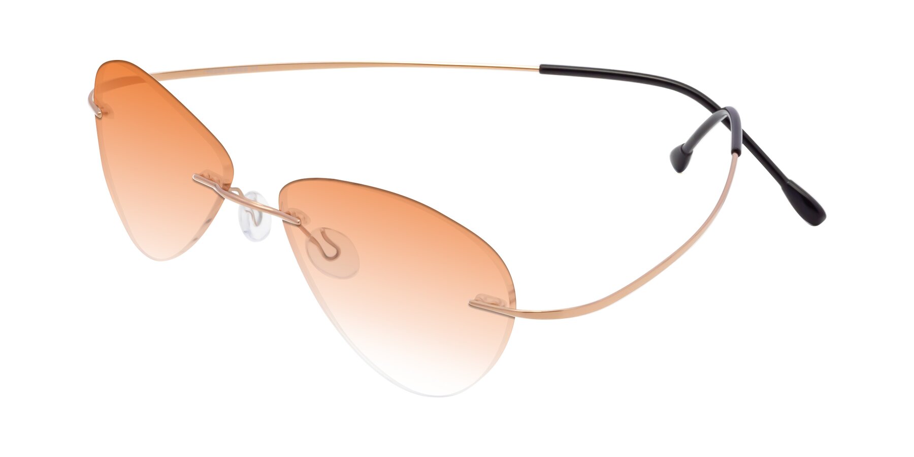 Angle of Thea in Rose Gold with Orange Gradient Lenses