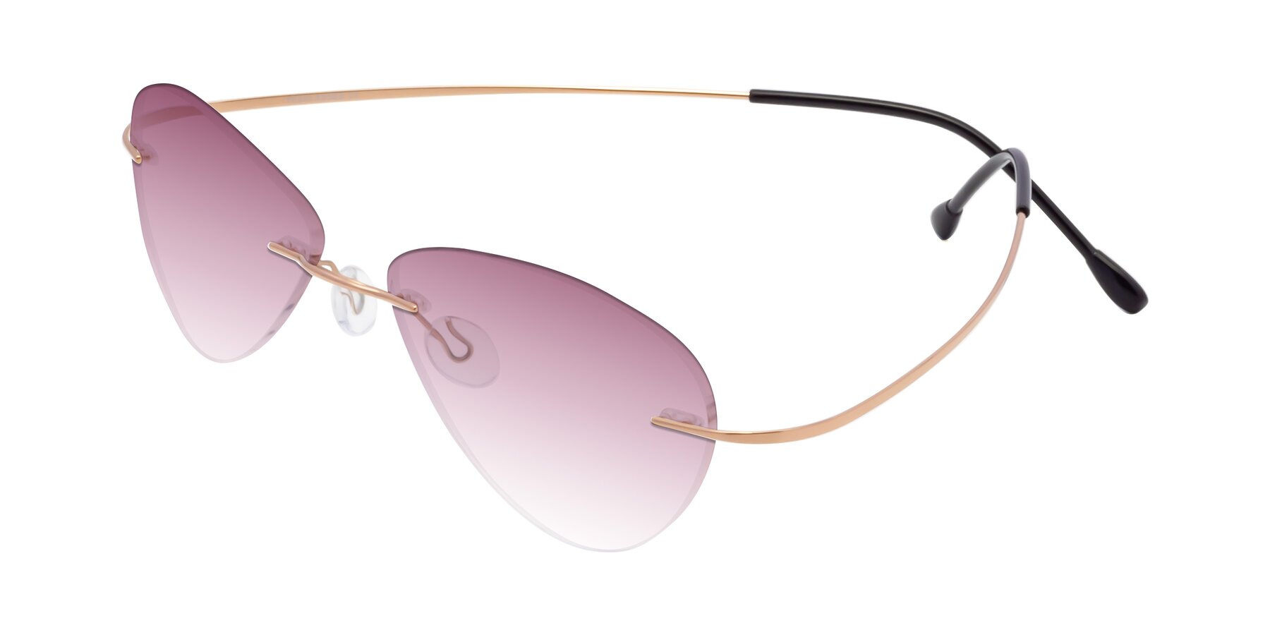 Angle of Thea in Rose Gold with Wine Gradient Lenses