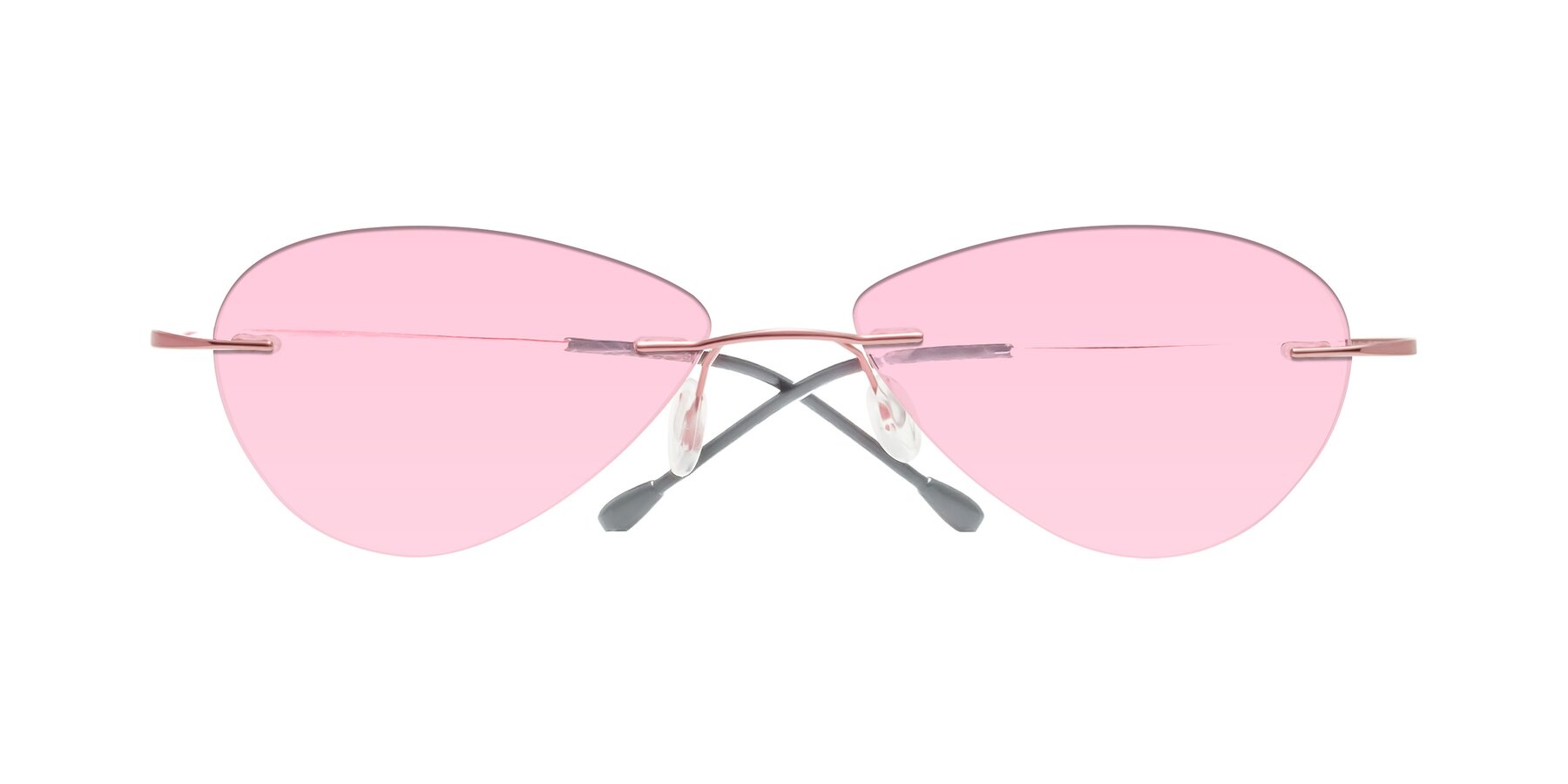 Folded Front of Thea in Light Pink with Light Pink Tinted Lenses