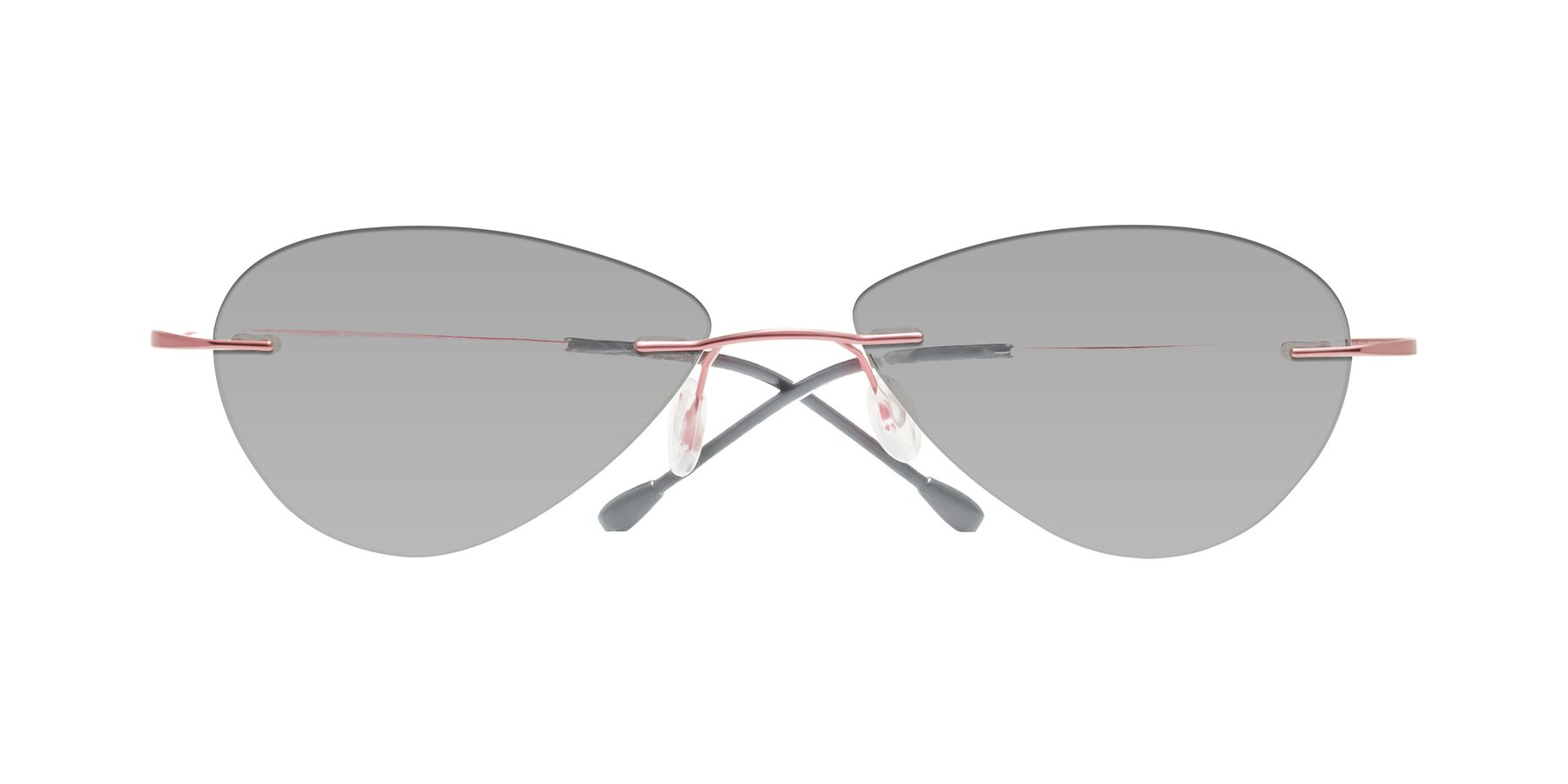Folded Front of Thea in Light Pink with Light Gray Tinted Lenses