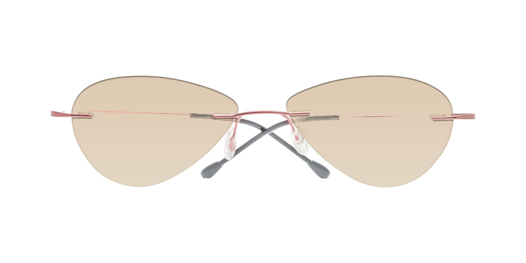 Folded Front of Thea in Light Pink with Light Brown Tinted Lenses