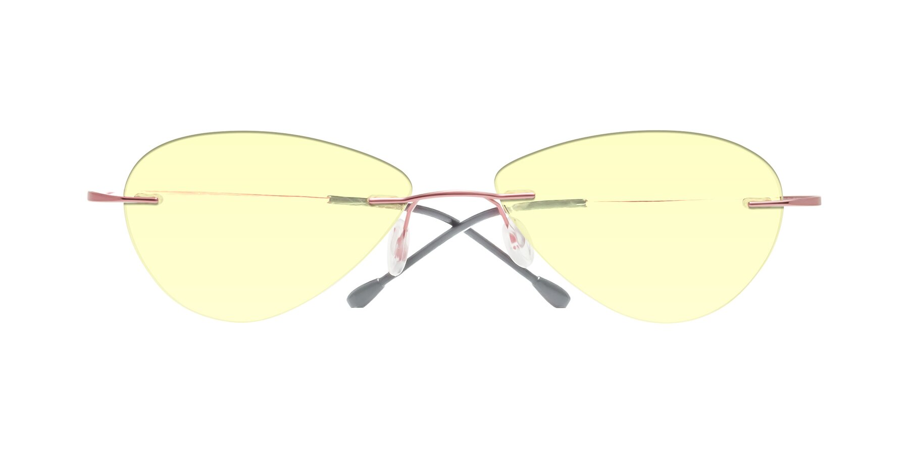 Folded Front of Thea in Light Pink with Light Yellow Tinted Lenses