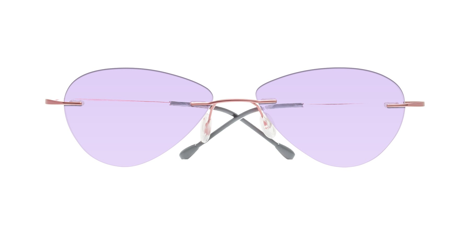 Folded Front of Thea in Light Pink with Light Purple Tinted Lenses