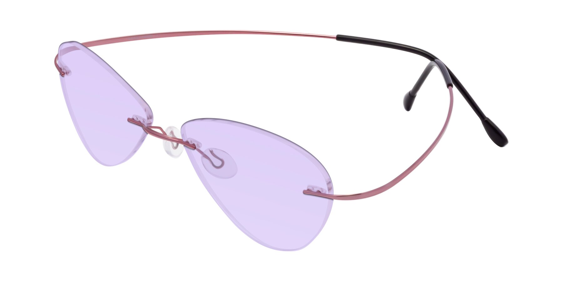 Angle of Thea in Light Pink with Light Purple Tinted Lenses
