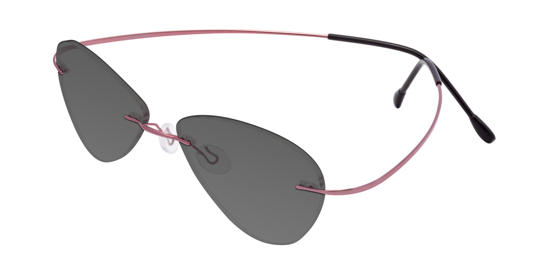 Angle of Thea in Light Pink with Medium Gray Tinted Lenses