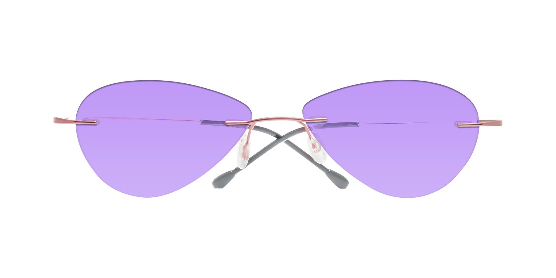 Folded Front of Thea in Light Pink with Medium Purple Tinted Lenses