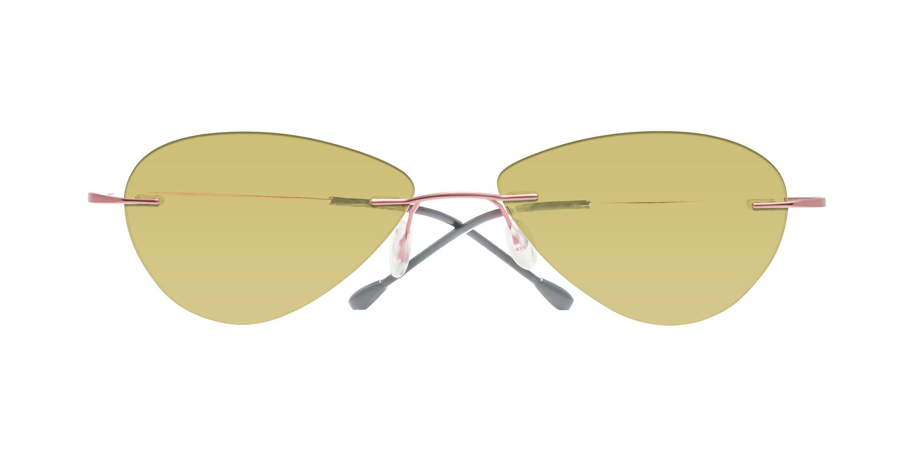 Folded Front of Thea in Light Pink with Medium Champagne Tinted Lenses