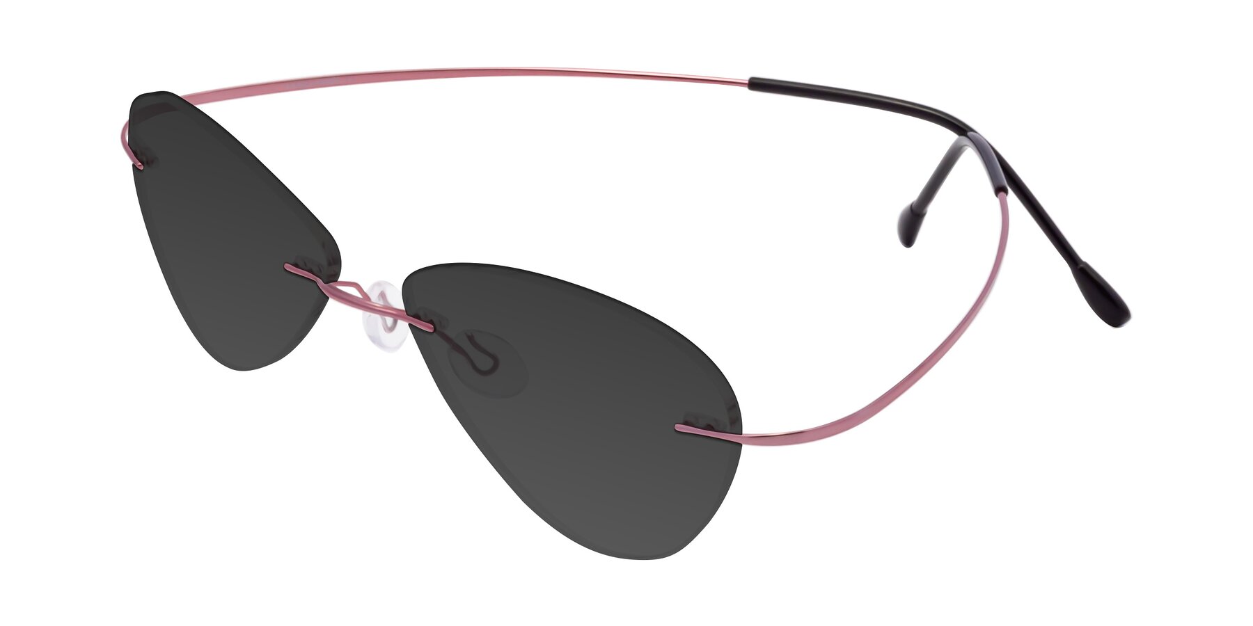 Angle of Thea in Light Pink with Gray Tinted Lenses