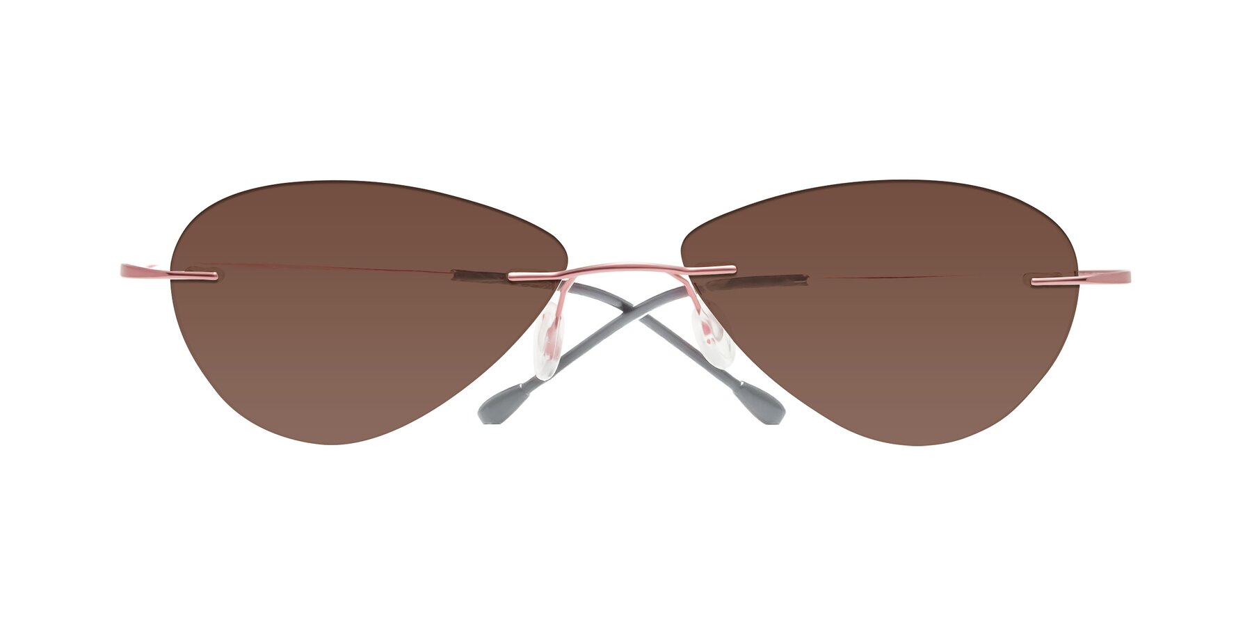 Folded Front of Thea in Light Pink with Brown Tinted Lenses