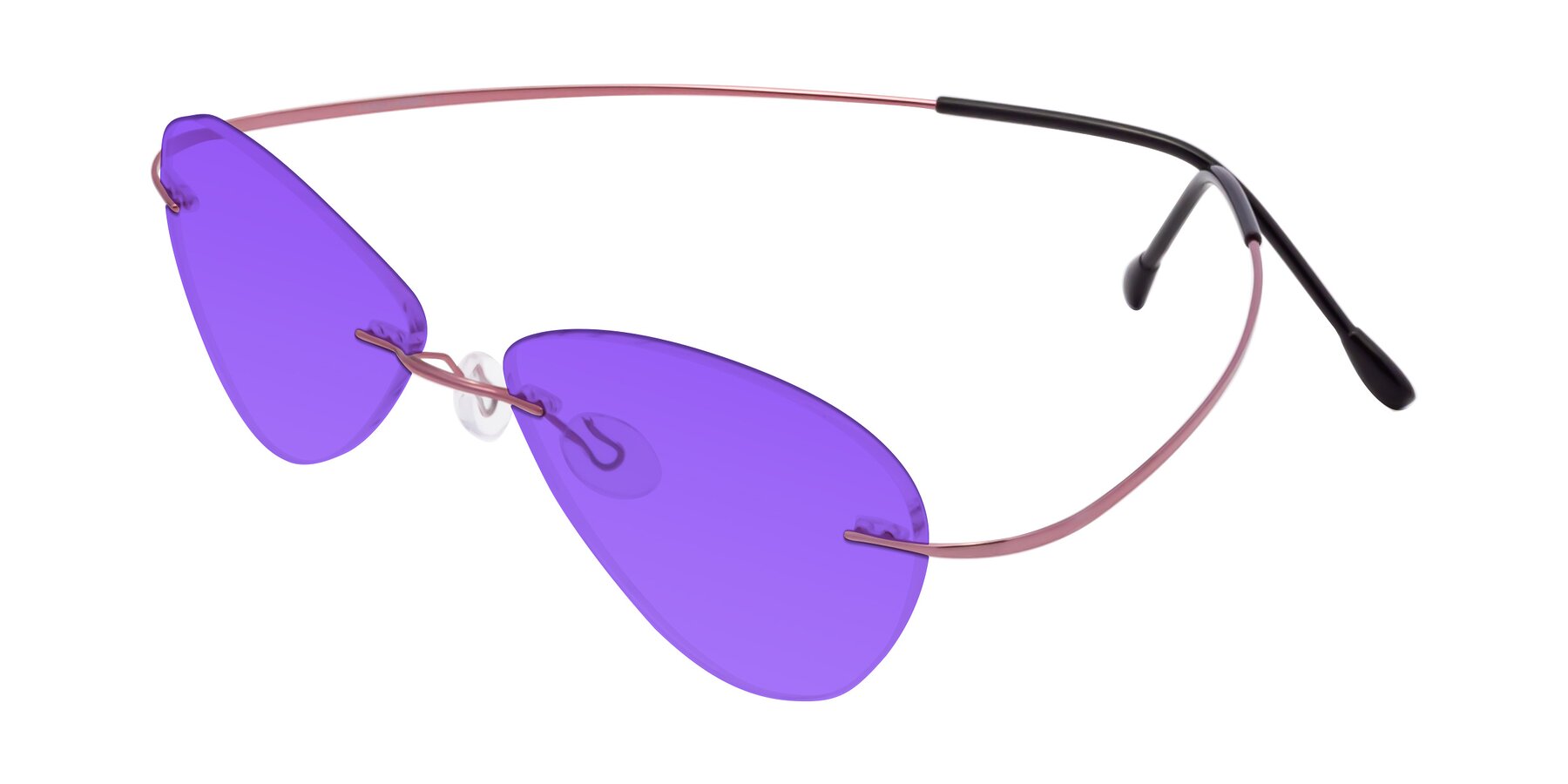 Angle of Thea in Light Pink with Purple Tinted Lenses