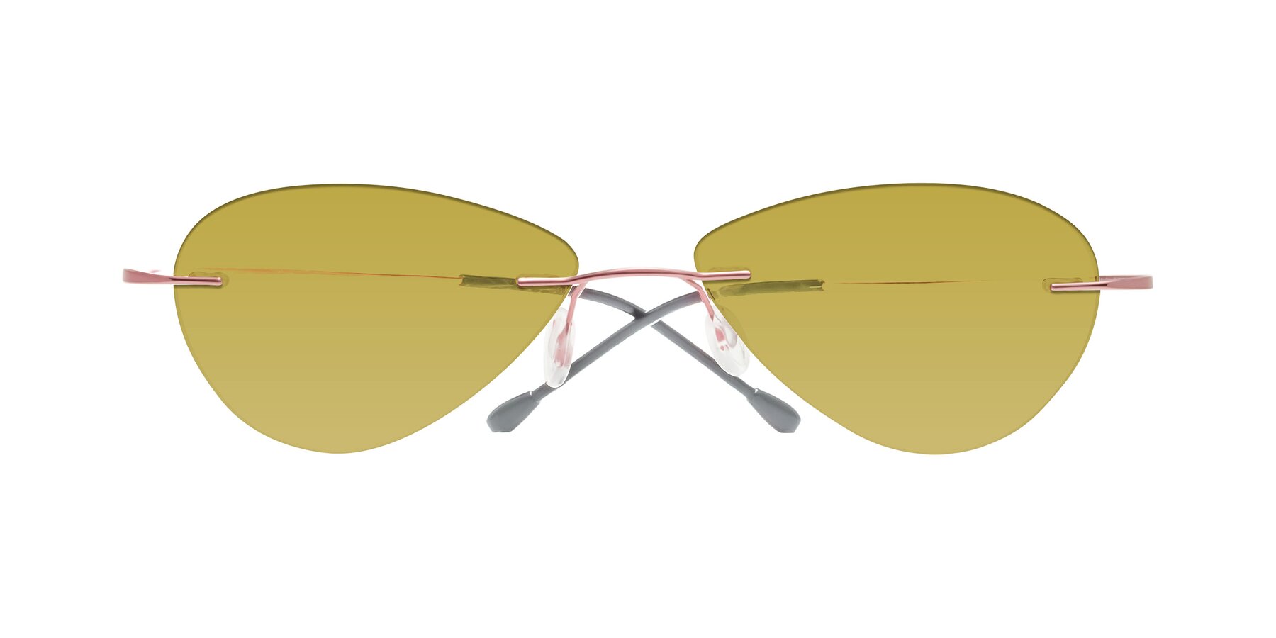 Folded Front of Thea in Light Pink with Champagne Tinted Lenses