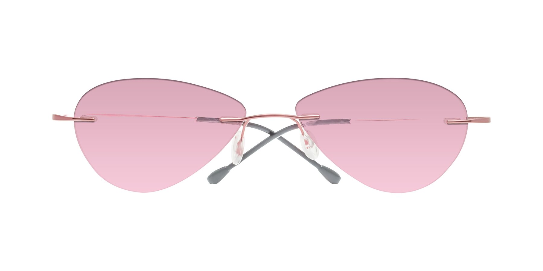 Folded Front of Thea in Light Pink with Light Wine Tinted Lenses