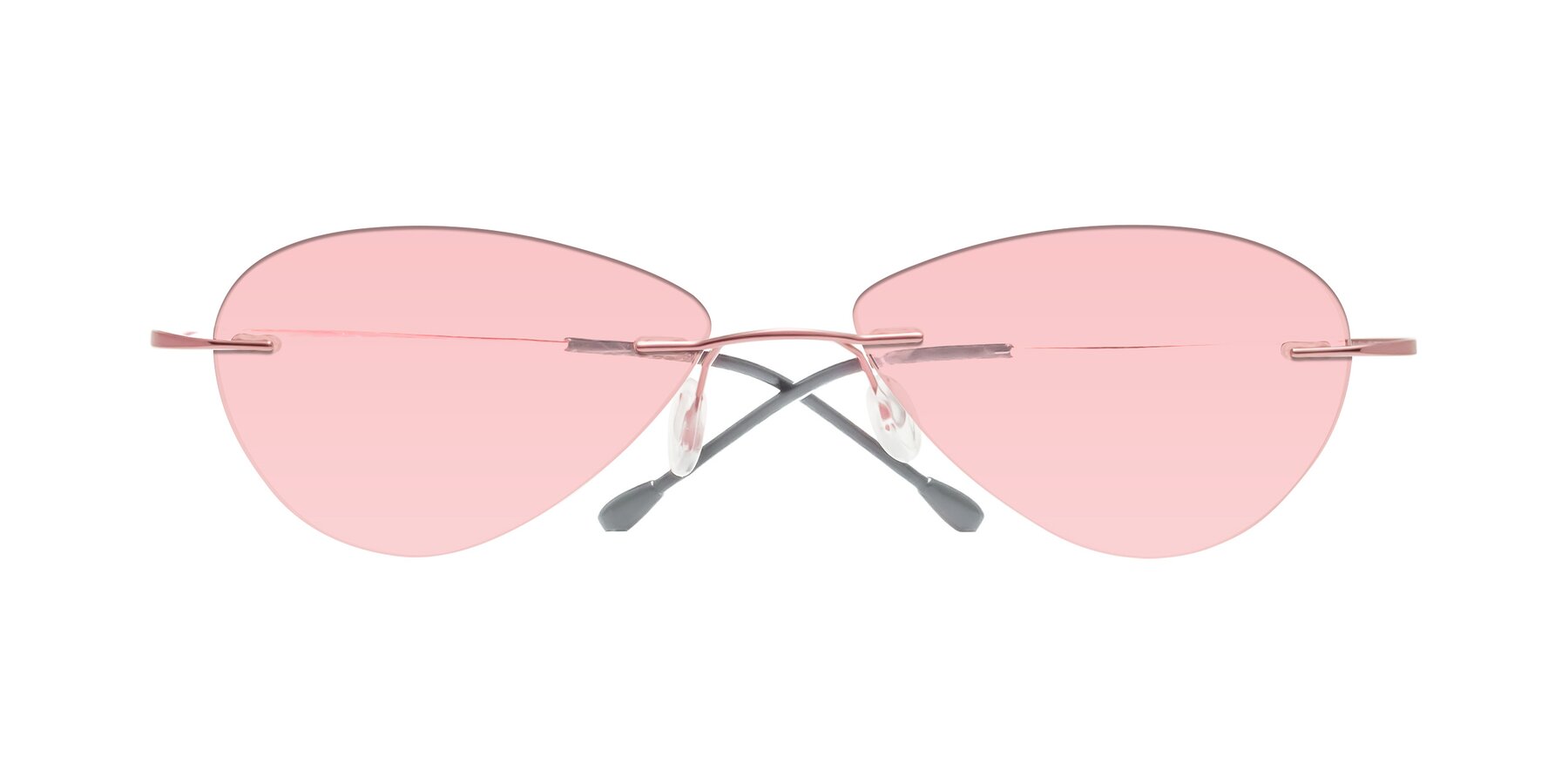 Folded Front of Thea in Light Pink with Light Garnet Tinted Lenses