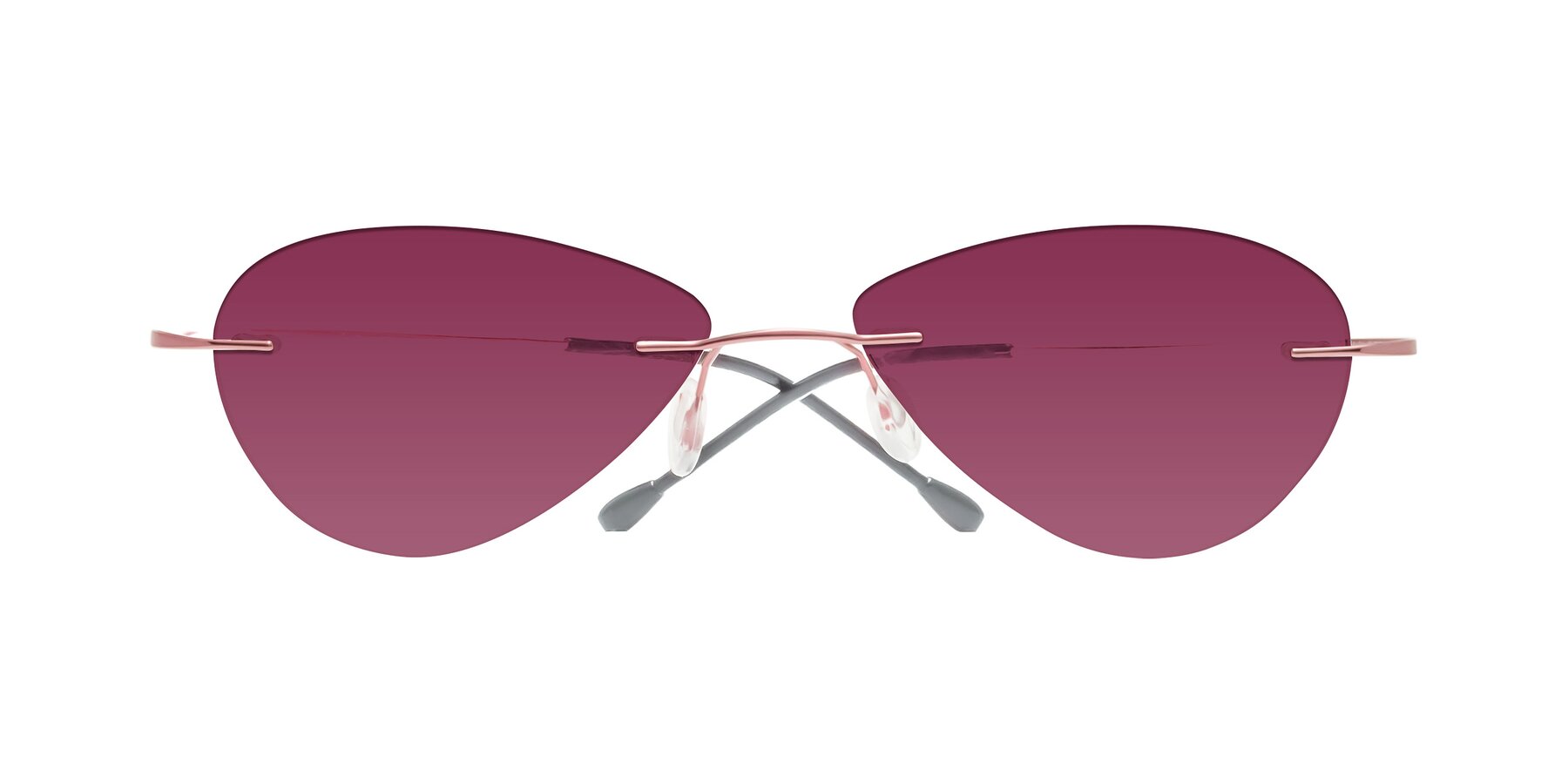 Folded Front of Thea in Light Pink with Wine Tinted Lenses