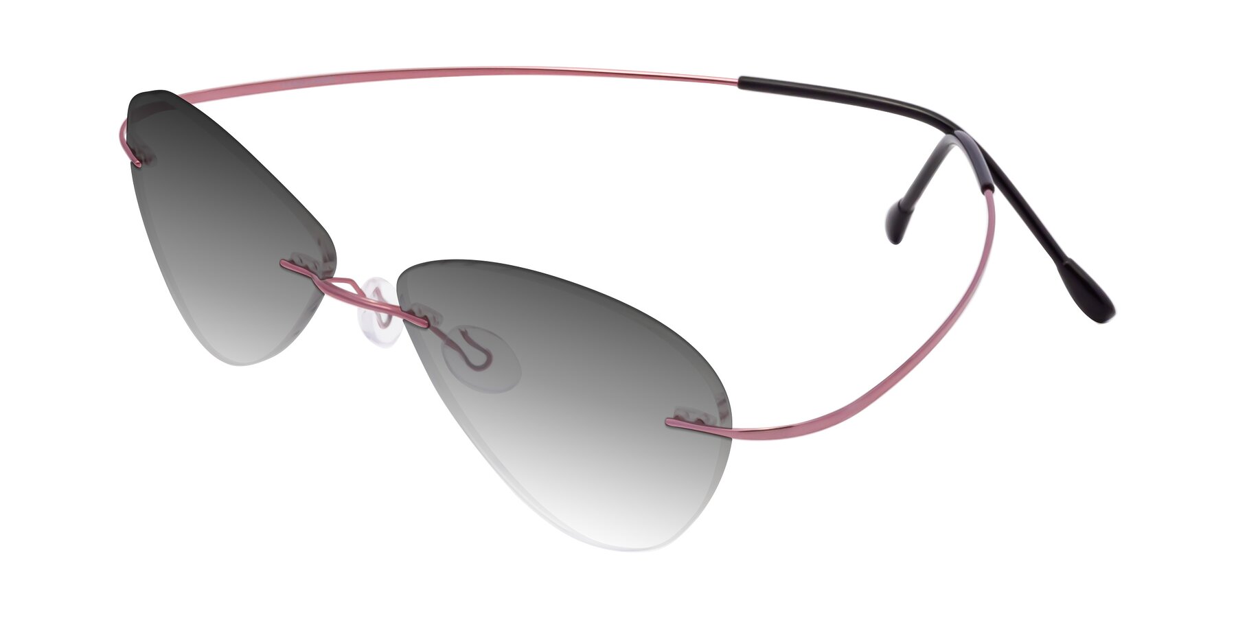 Angle of Thea in Light Pink with Gray Gradient Lenses