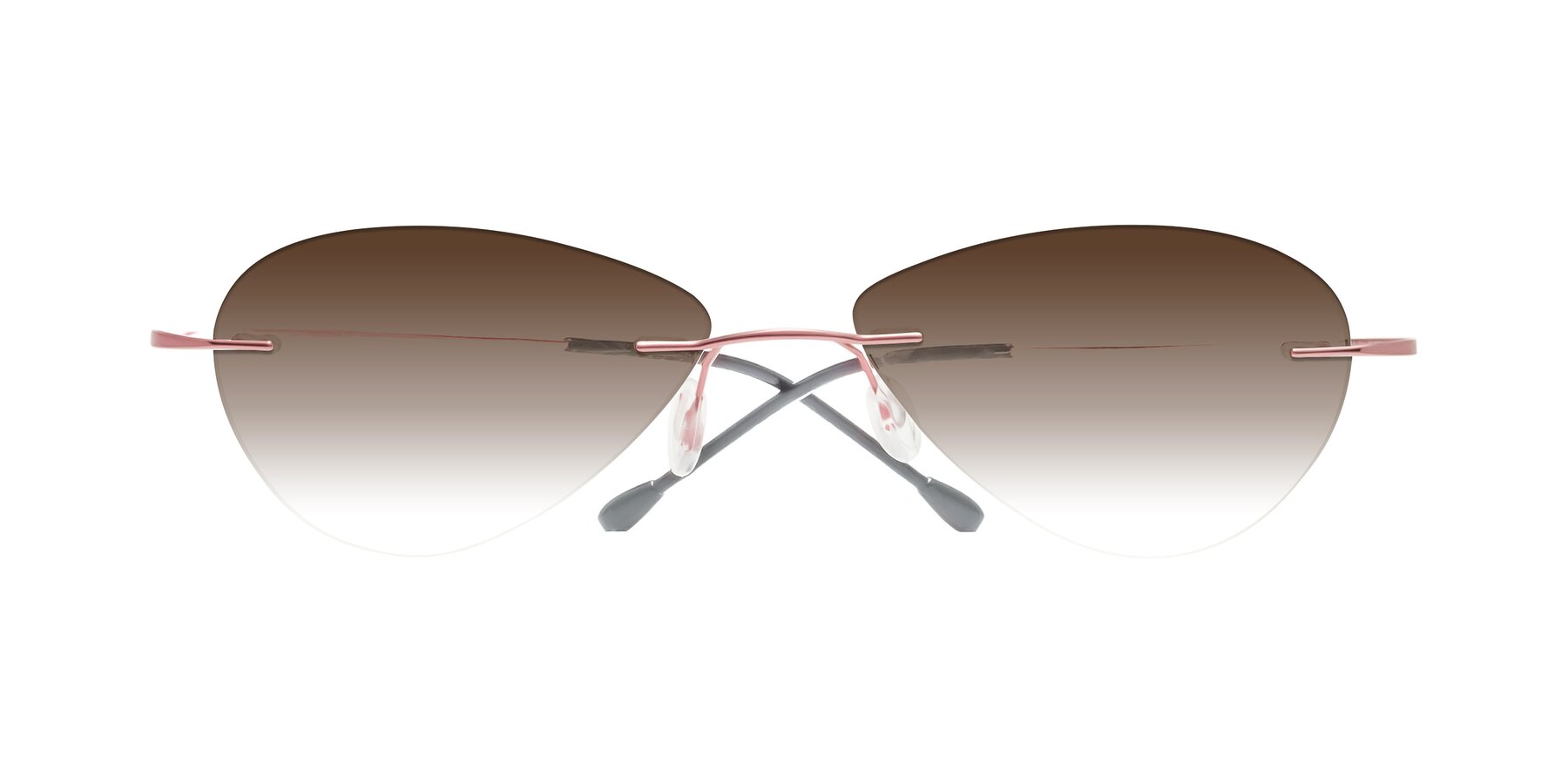 Folded Front of Thea in Light Pink with Brown Gradient Lenses